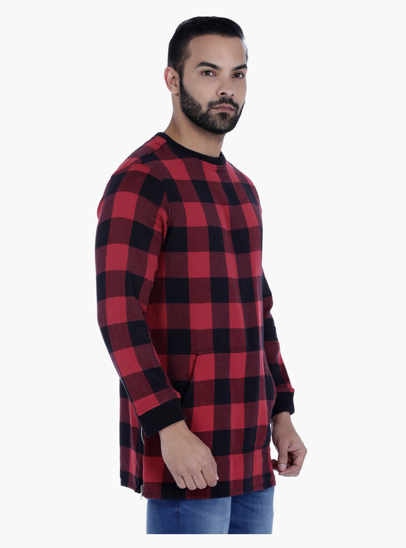 Chequered Long Sleeves T-shirt-men-winterwear-hoodiesandsweatshirts-image-3
