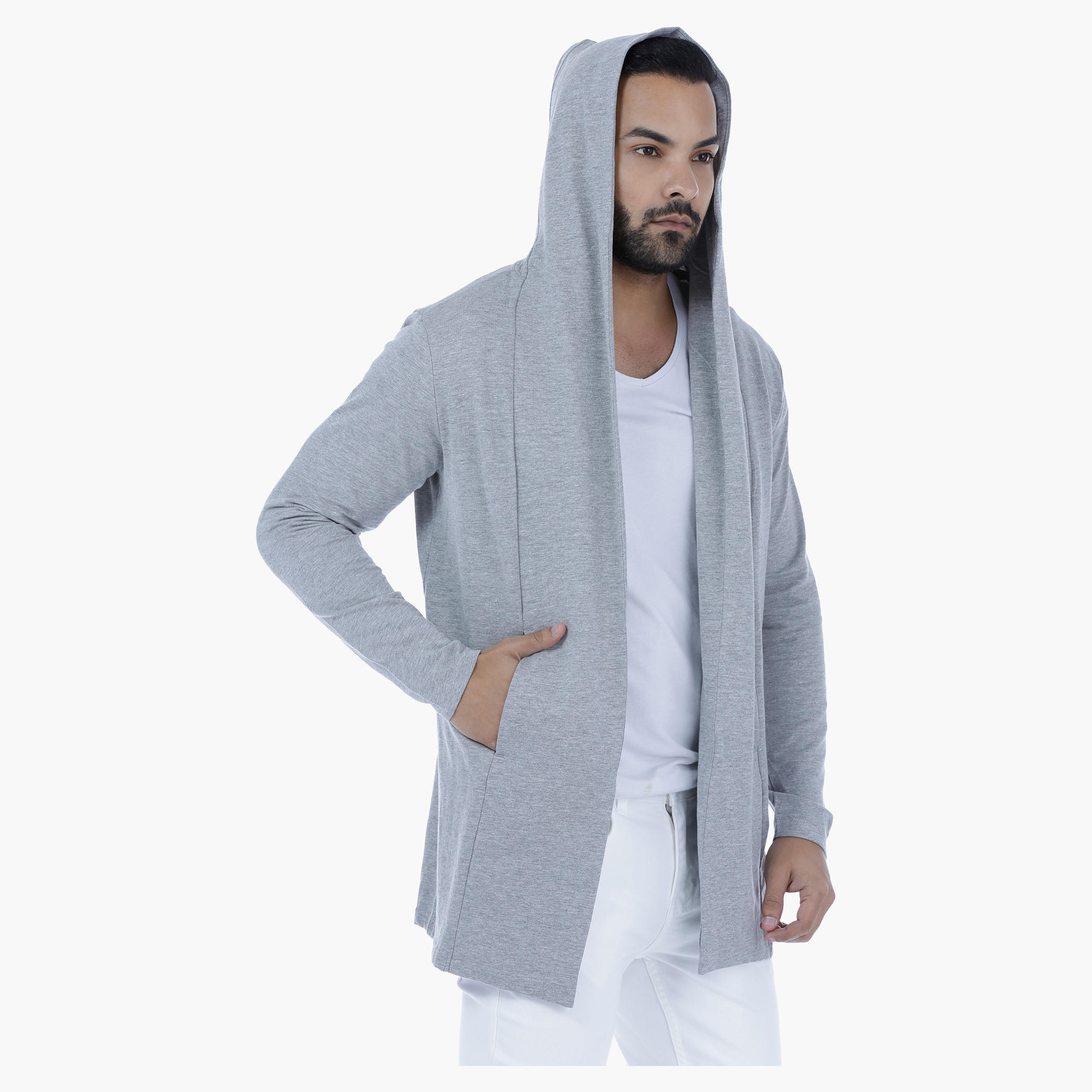 Longline Open Front Cotton Sweater with Hood-men-winterwear-hoodiesandsweatshirts-image-3