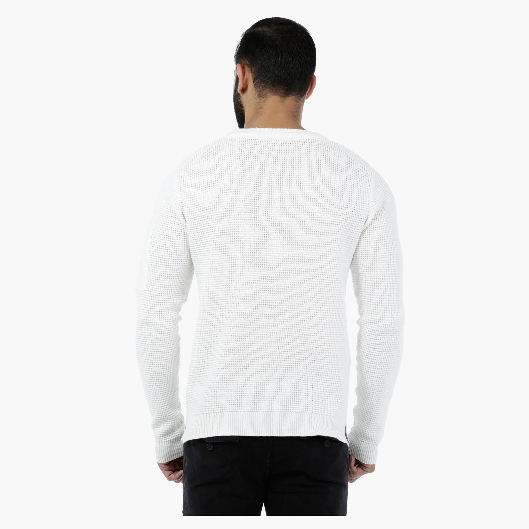 Crew Neck Sweater with Pocket Details-men-clothing-sweatersandpullovers-image-2