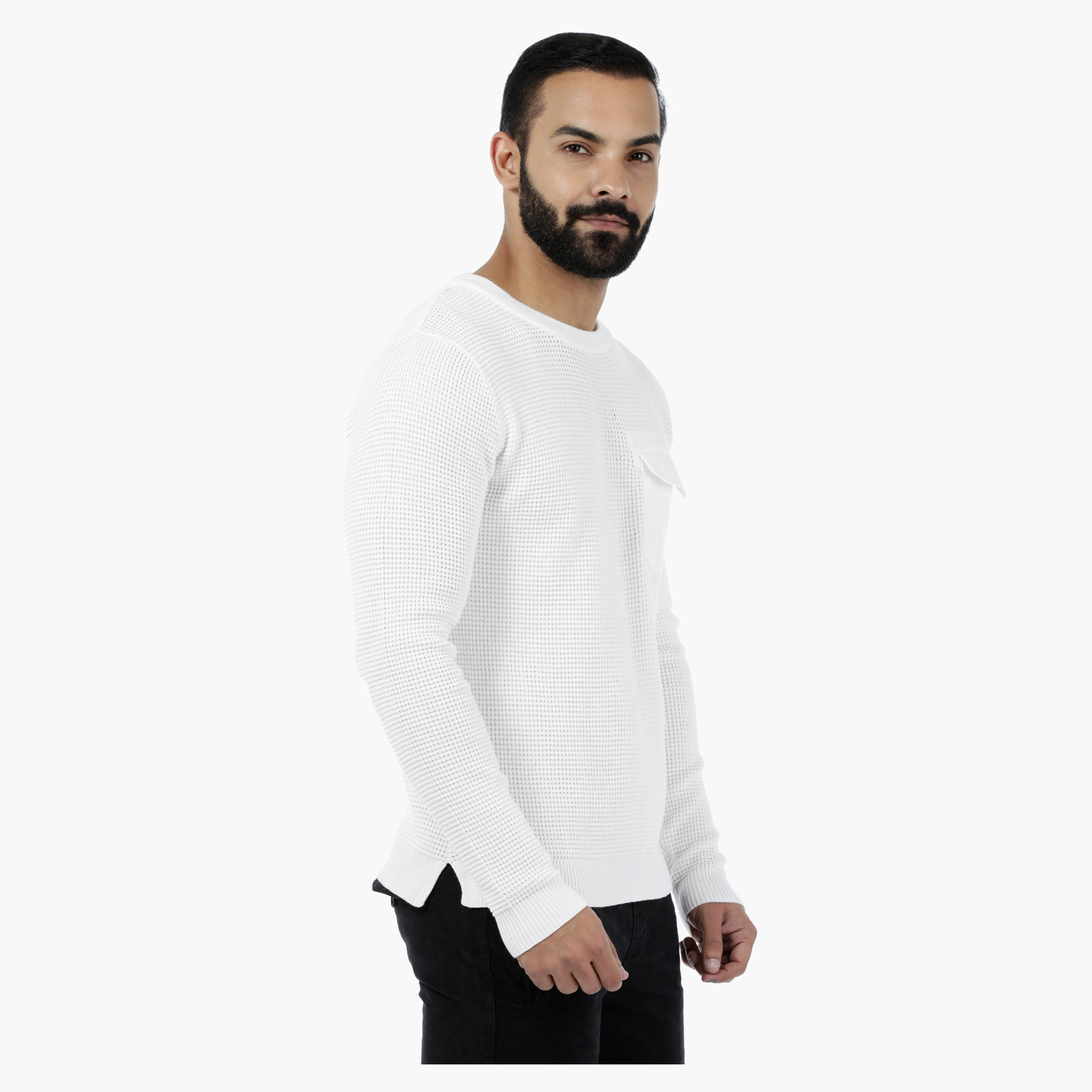Crew Neck Sweater with Pocket Details-men-clothing-sweatersandpullovers-image-3