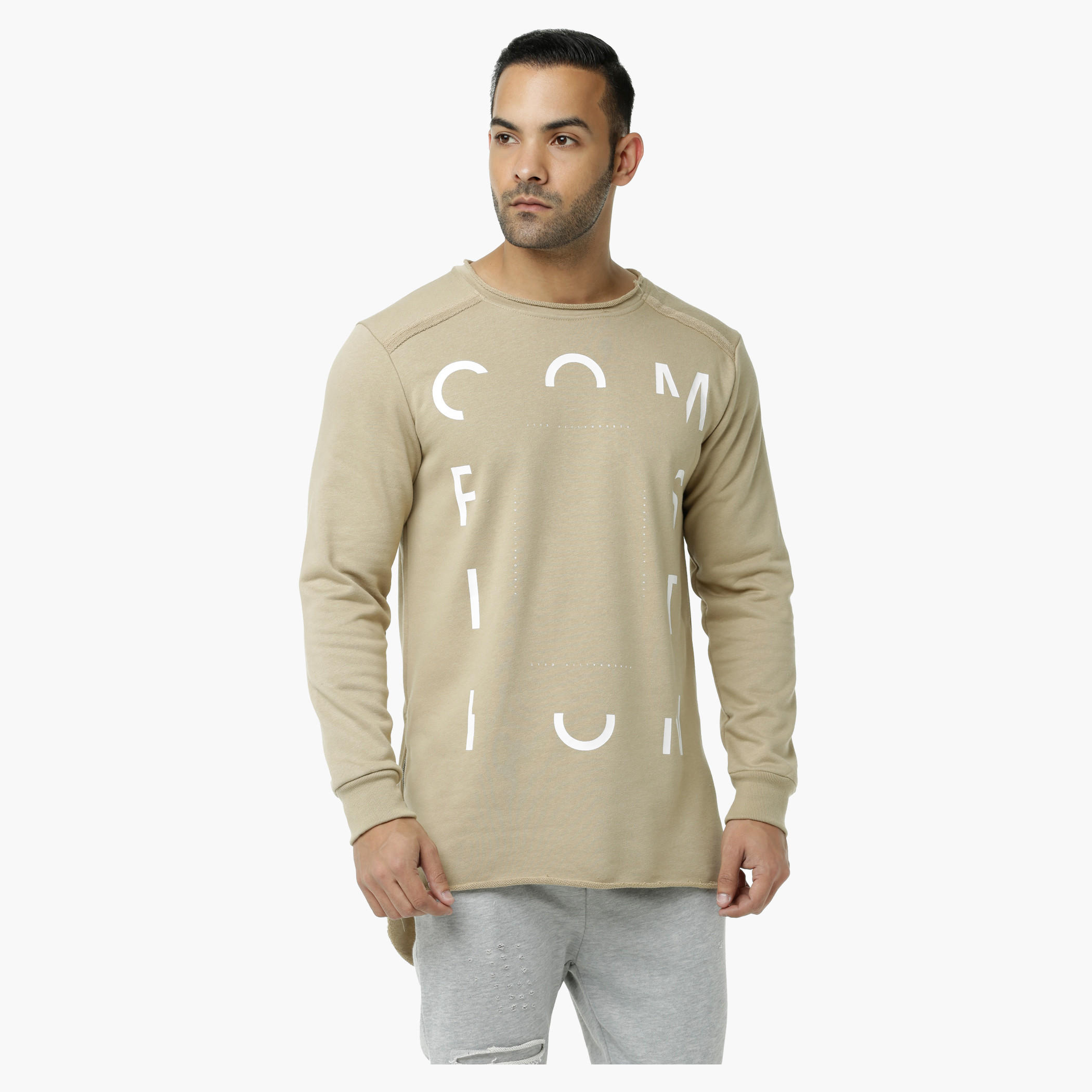 Printed Crew Neck T-Shirt with Long Sleeves-men-clothing-tshirtsandpolos-tshirts-image-1