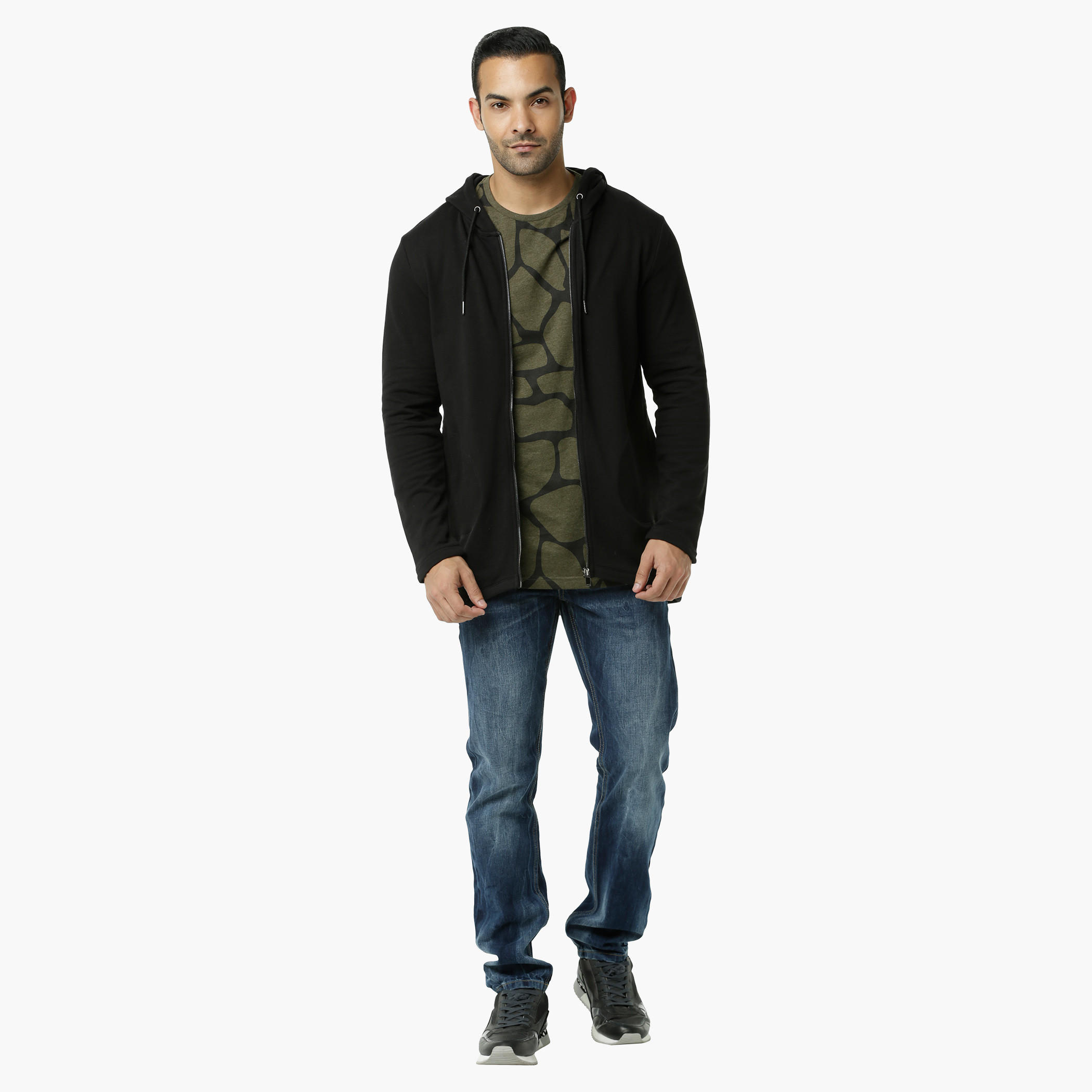 Hooded Jacket with Long Sleeves-men-winterwear-hoodiesandsweatshirts-image-1