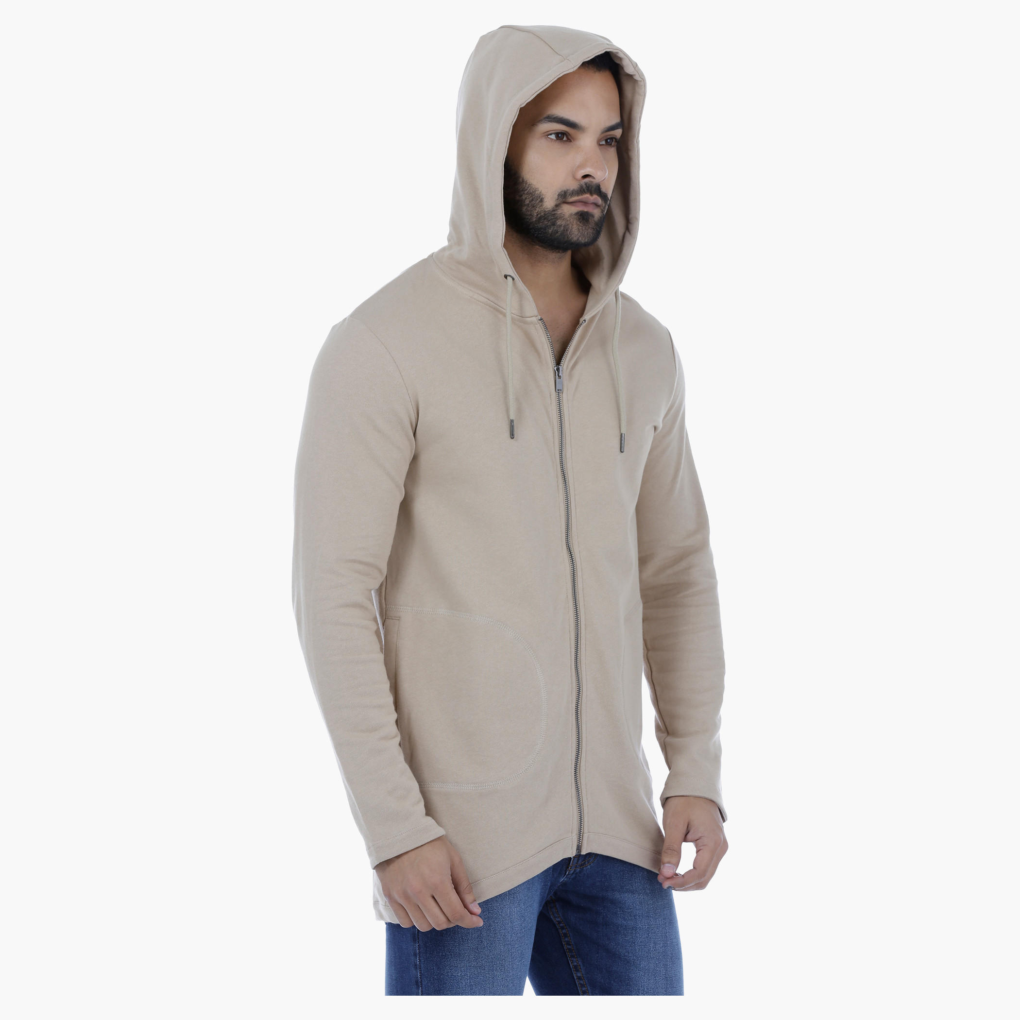 Hooded Cotton Jacket with Zip Closure-men-winterwear-hoodiesandsweatshirts-image-3