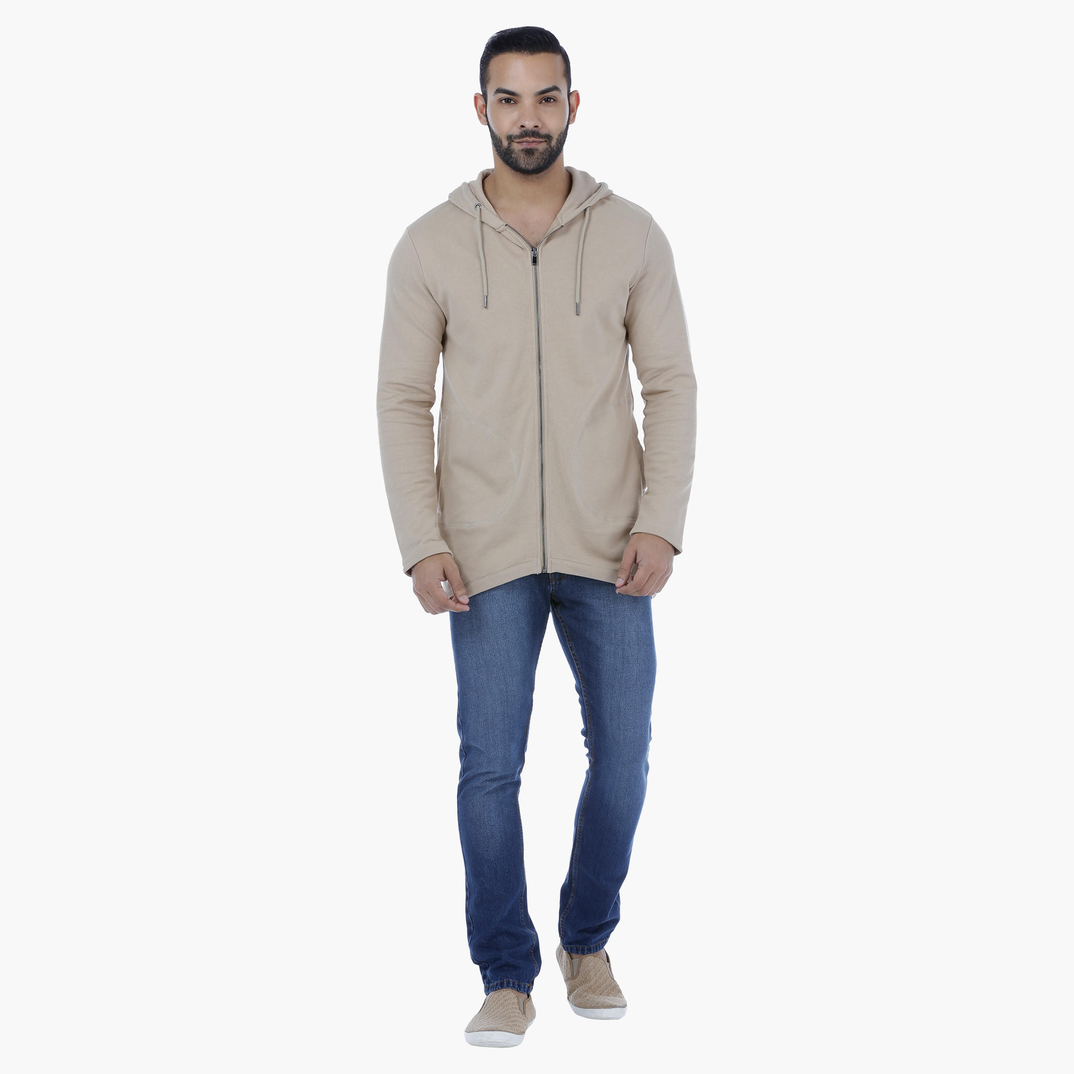 Hooded Cotton Jacket with Zip Closure-men-winterwear-hoodiesandsweatshirts-image-5