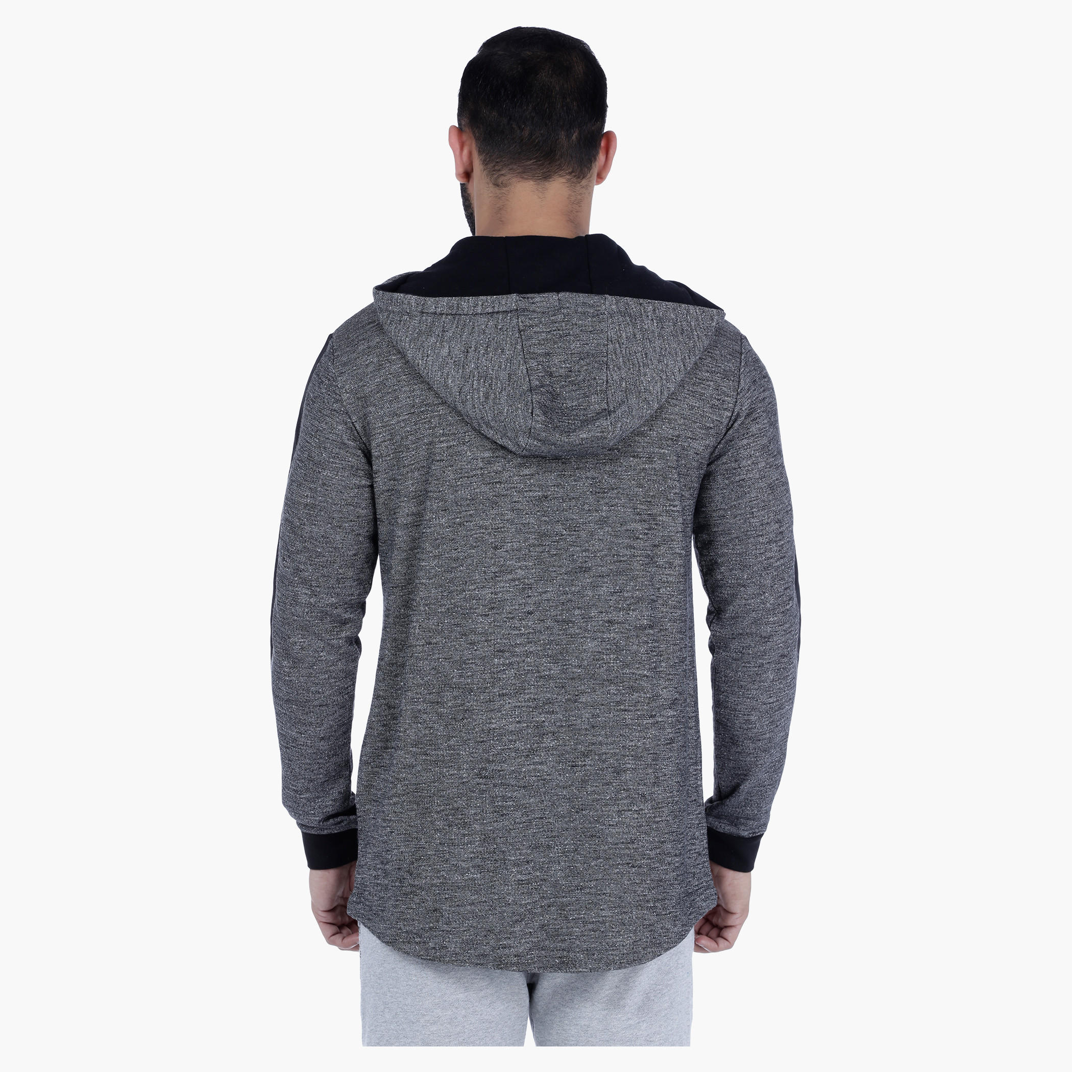 Hooded Sweatshirt with Long Sleeves-men-winterwear-hoodiesandsweatshirts-image-2