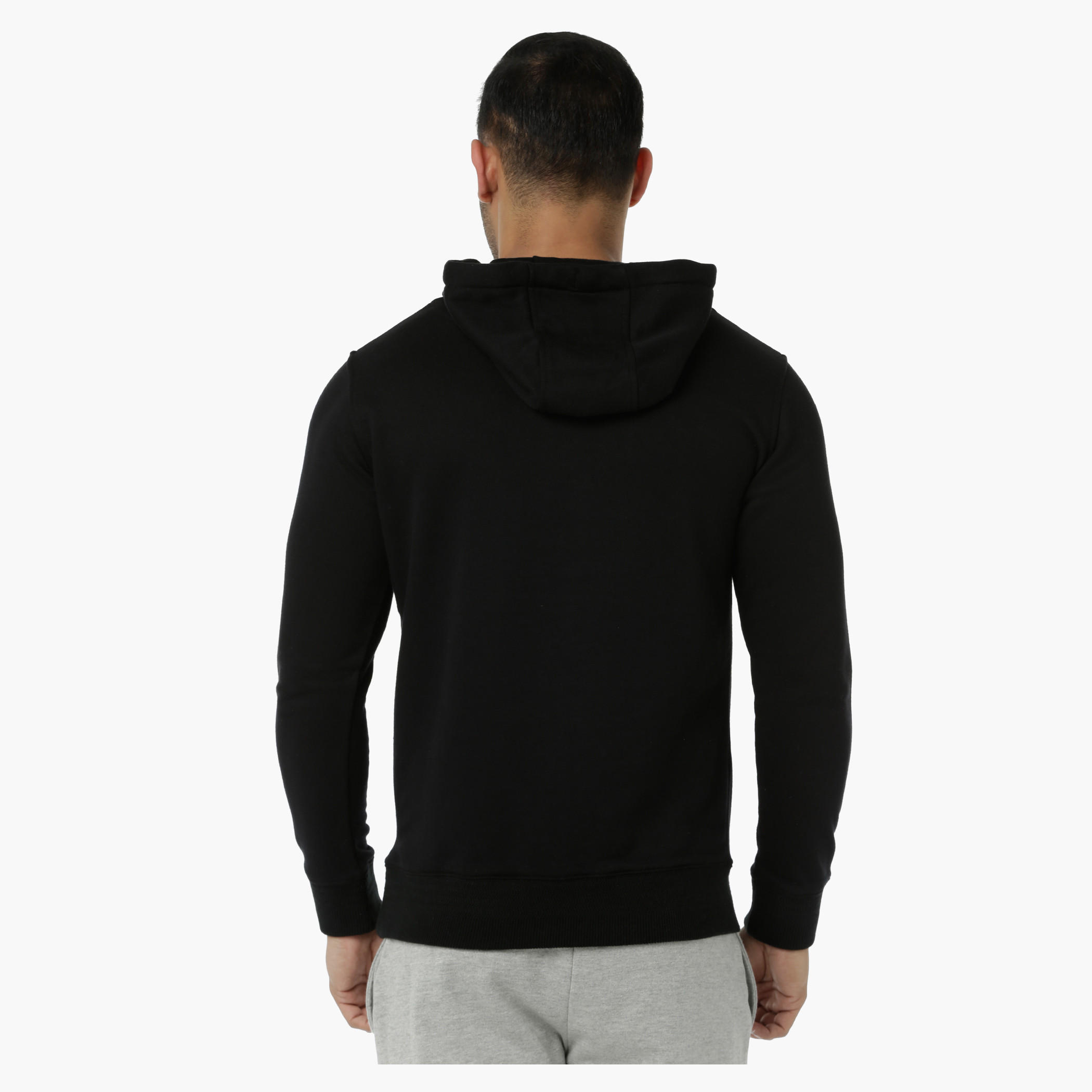 Hooded Sweatshirt with Half Zip at Front and Long Sleeves in Regular Fit-men-clothing-sweatersandpullovers-image-2