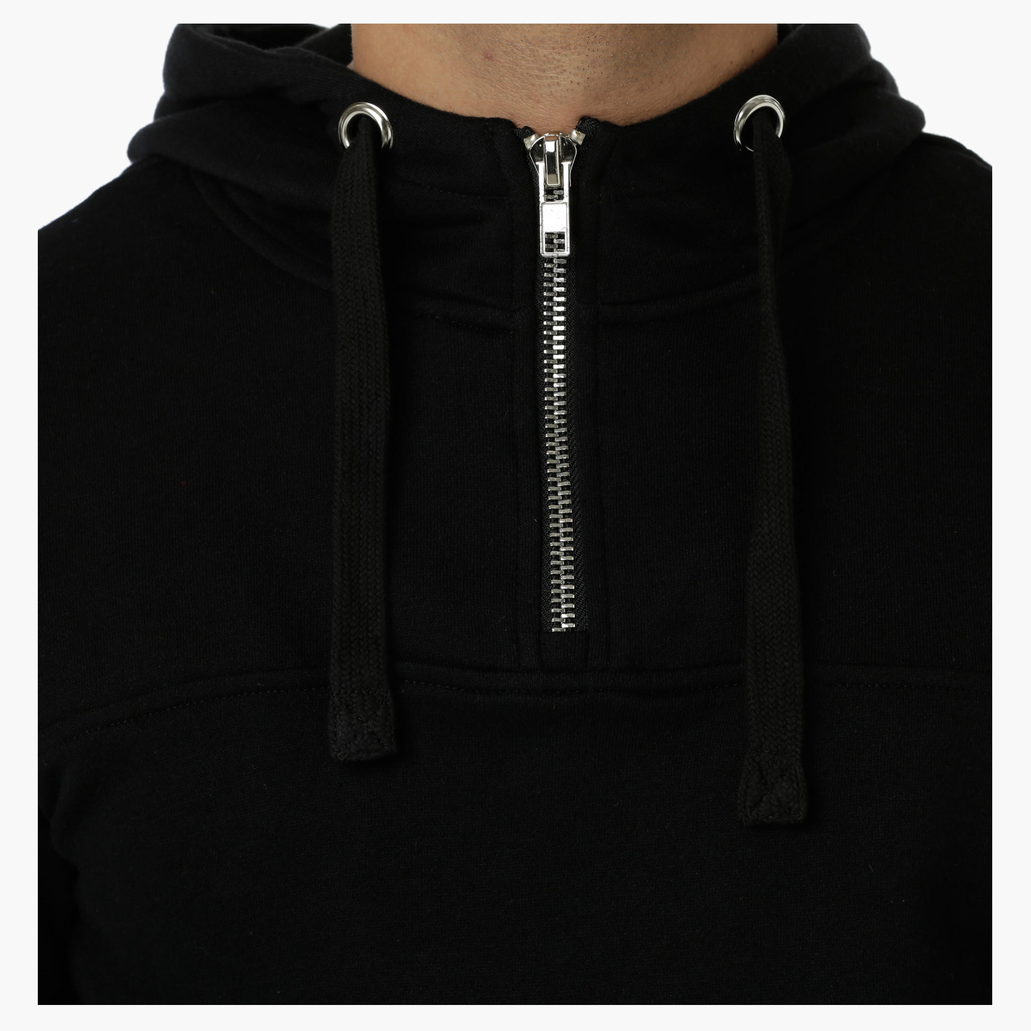 Hooded Sweatshirt with Half Zip at Front and Long Sleeves in Regular Fit-men-clothing-sweatersandpullovers-image-4