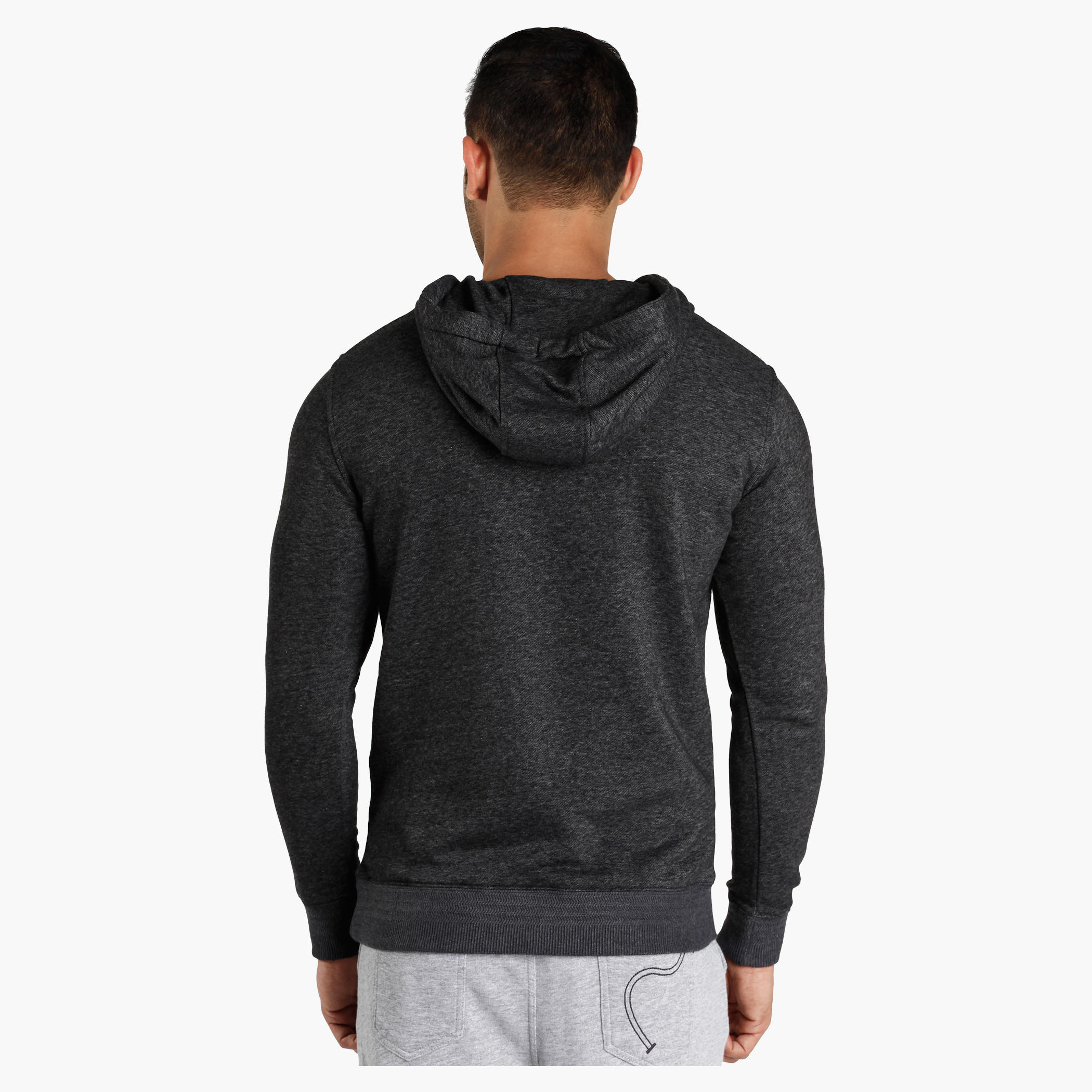 Hooded Long Sleeves Sweatshirt with Zip Detail-men-winterwear-hoodiesandsweatshirts-image-2