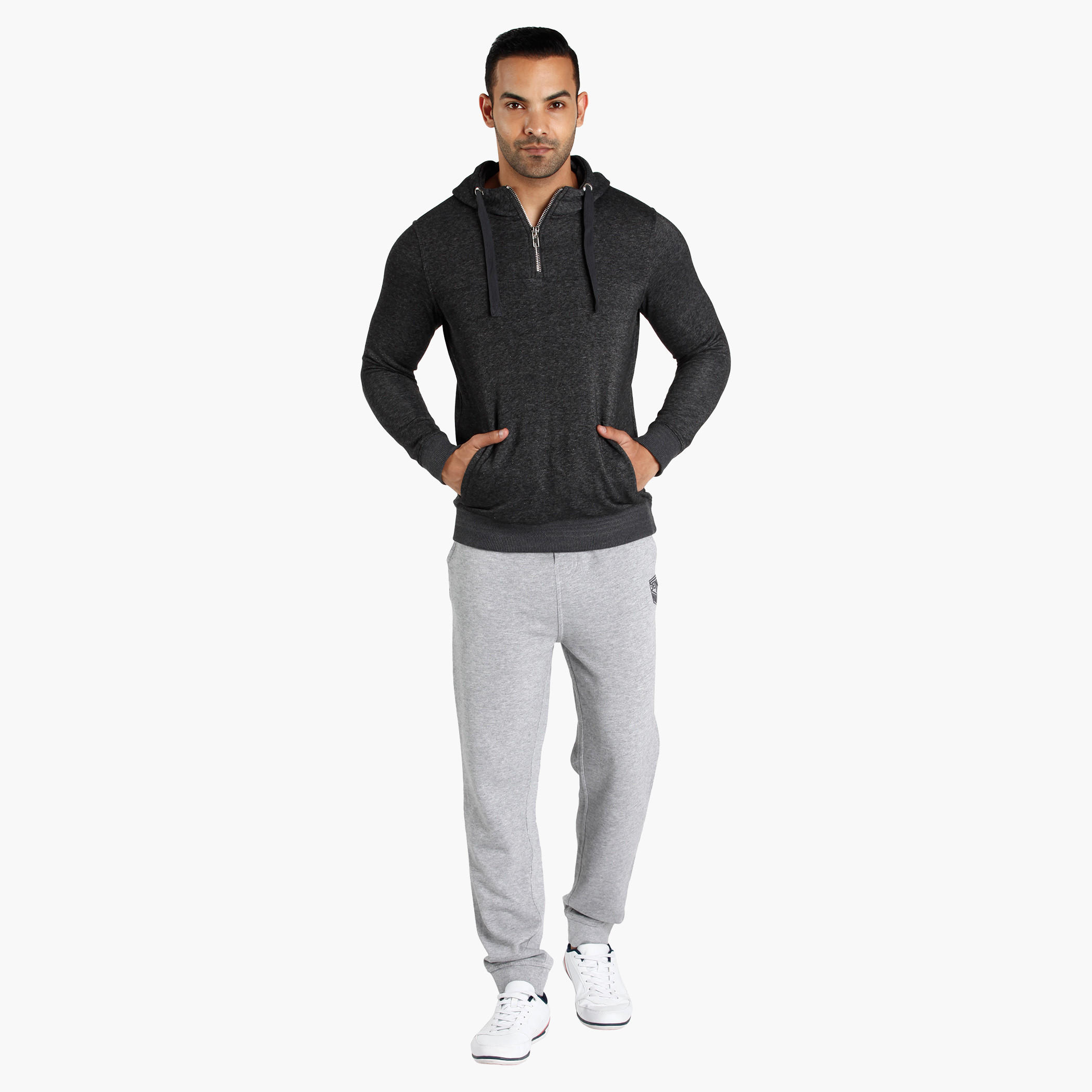 Hooded Long Sleeves Sweatshirt with Zip Detail-men-winterwear-hoodiesandsweatshirts-image-5