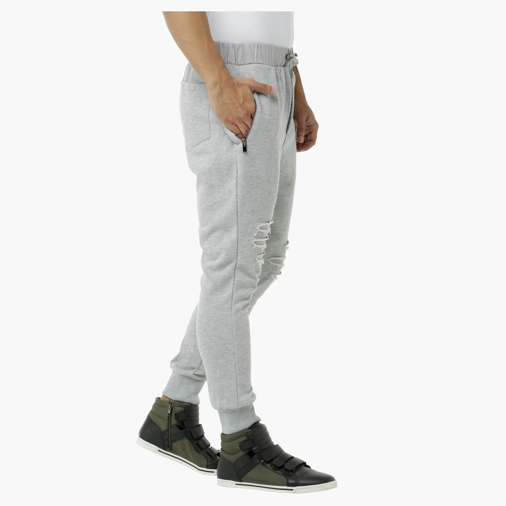 Knitted Jog Pants with Zip Pockets and Distressed Finish-men-clothing-bottoms-joggers-image-3