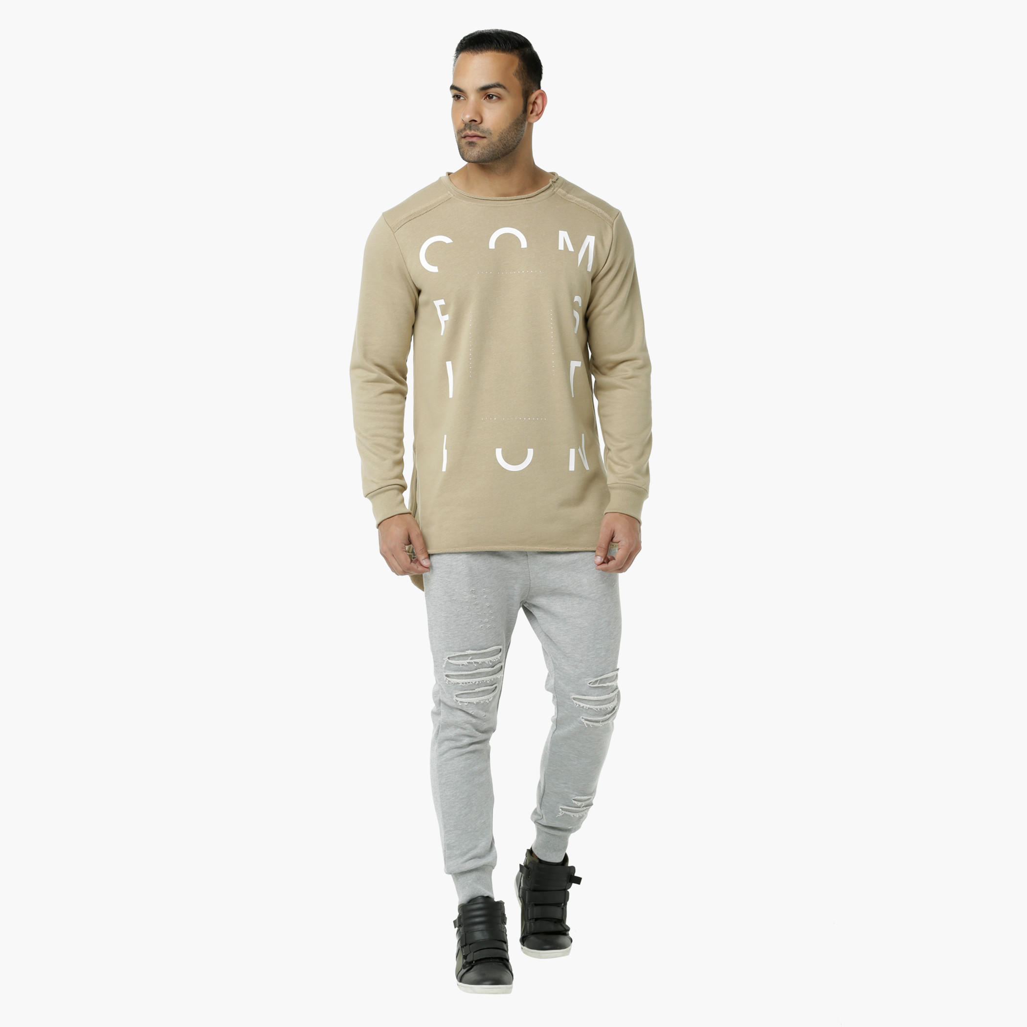 Knitted Jog Pants with Zip Pockets and Distressed Finish-men-clothing-bottoms-joggers-image-5