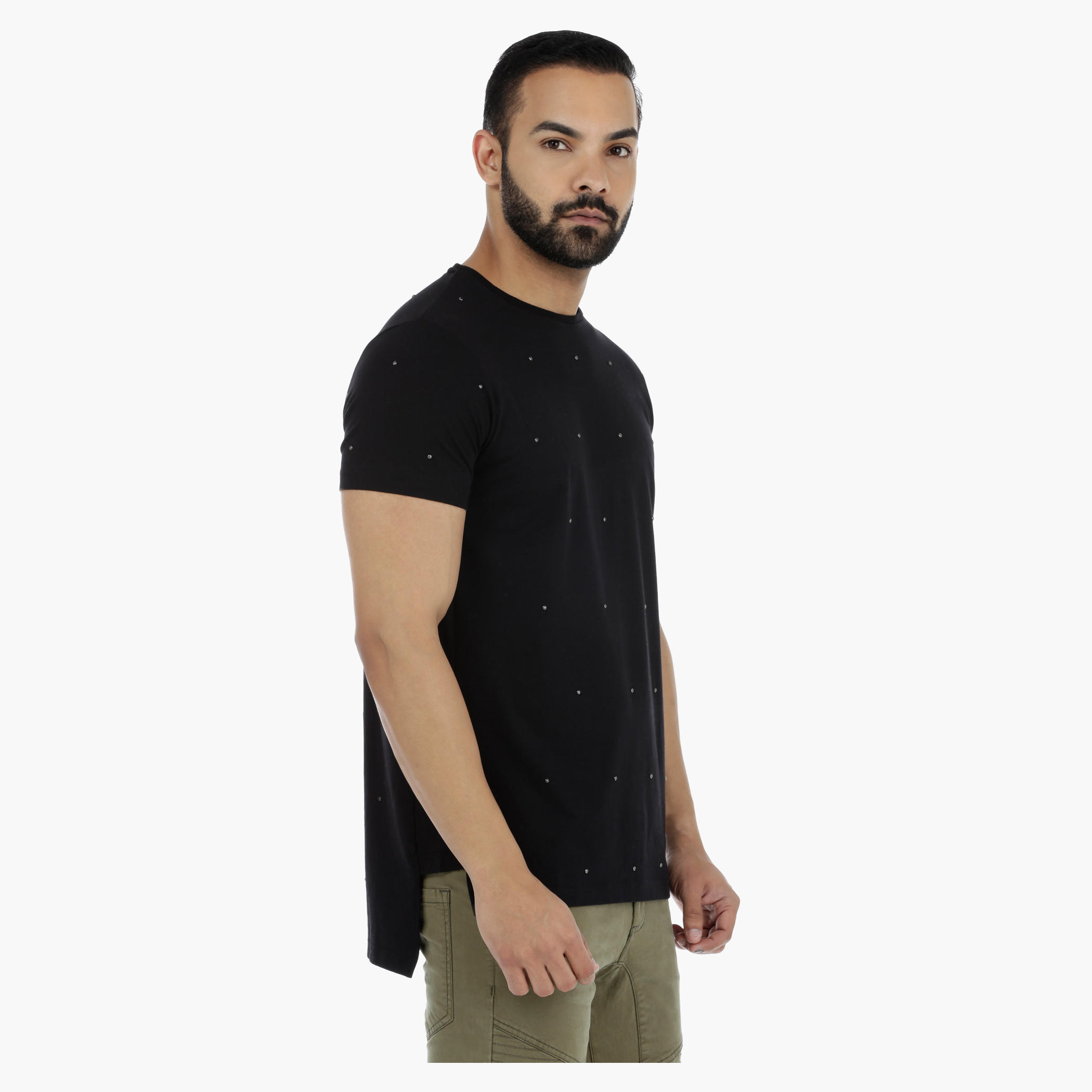 Embellished T-Shirt with Short Sleeves-men-clothing-tshirtsandpolos-tshirts-image-3
