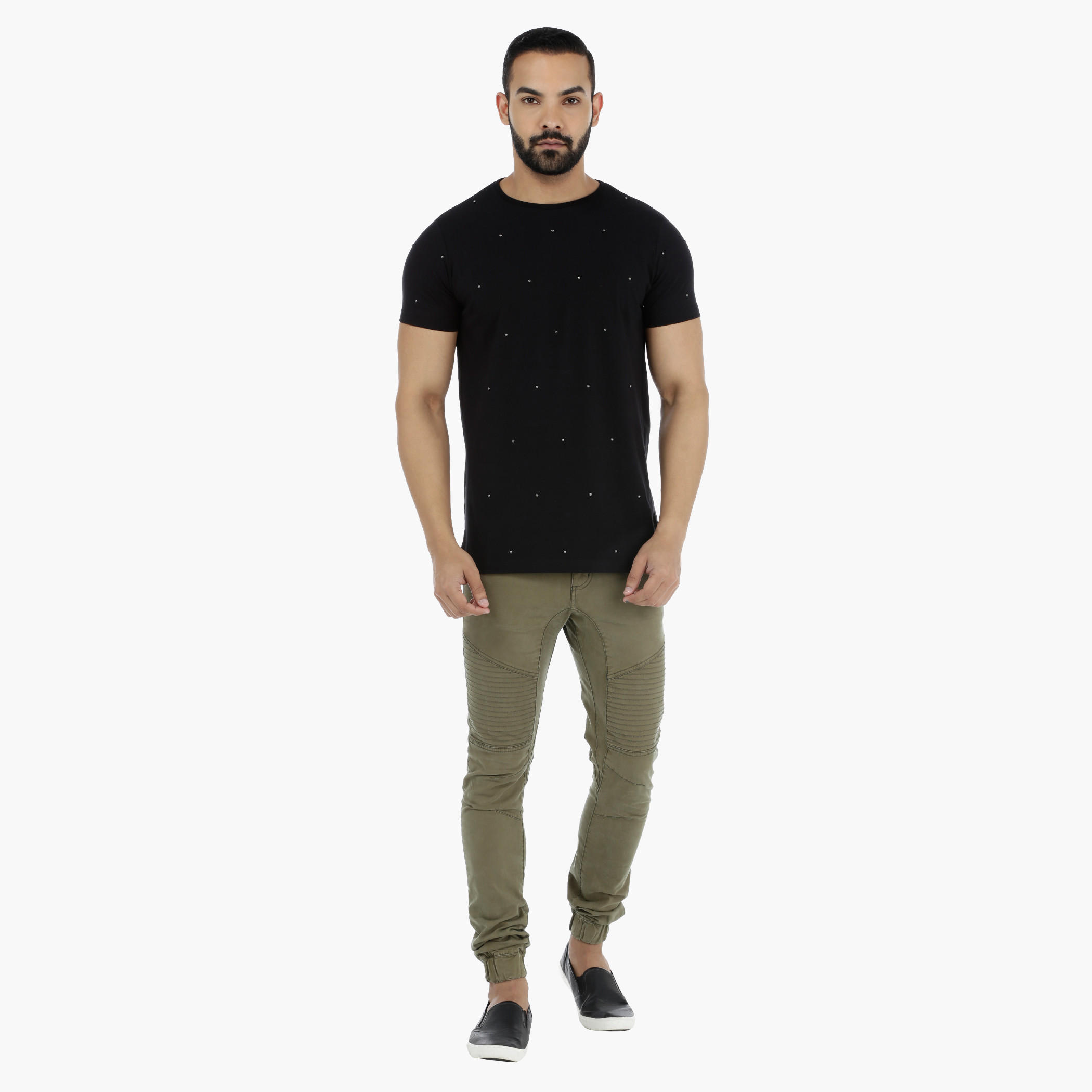 Embellished T-Shirt with Short Sleeves-men-clothing-tshirtsandpolos-tshirts-image-1