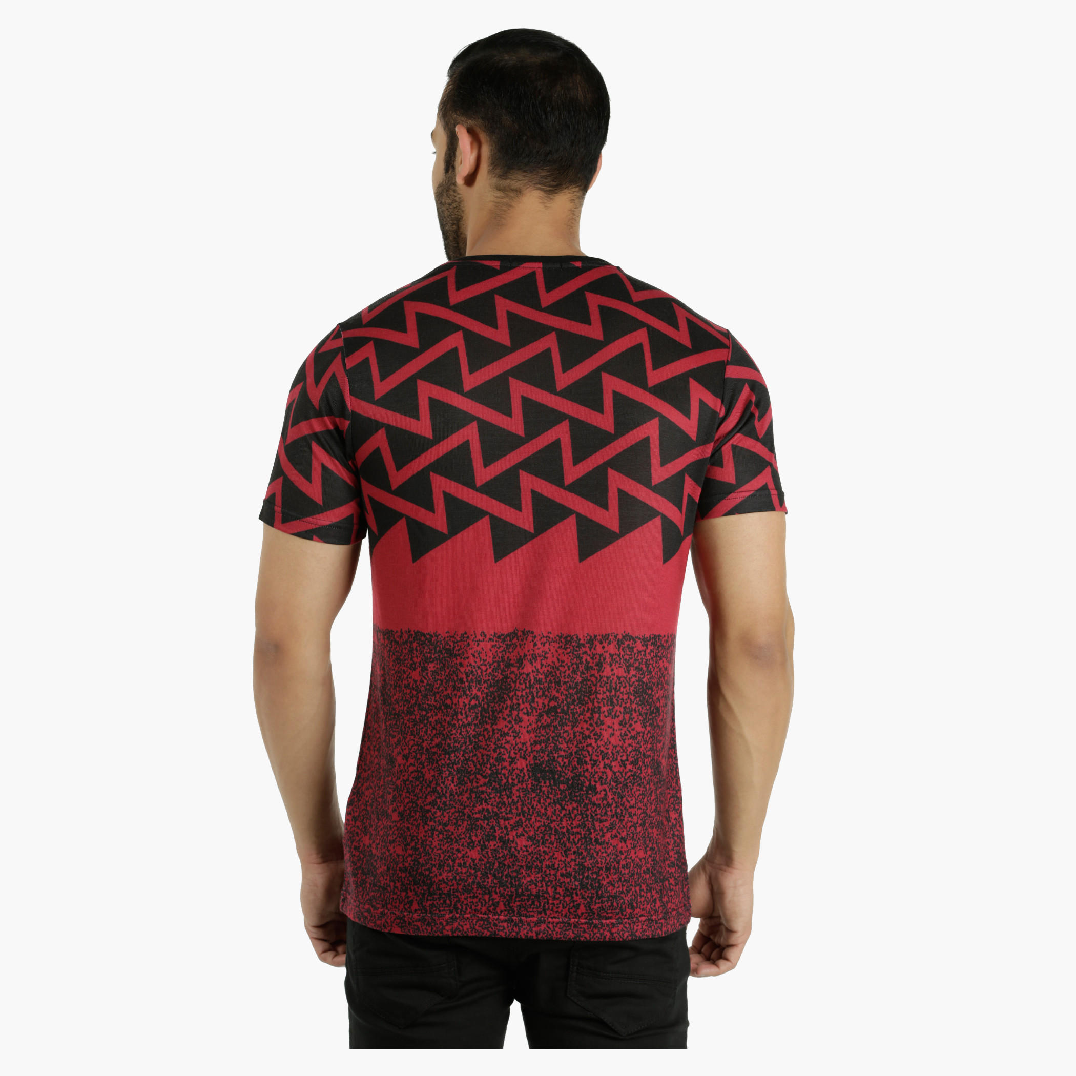 Cotton T-Shirt with Crew Neck and All Over Print in Regular Fit-men-clothing-tshirtsandpolos-tshirts-image-2