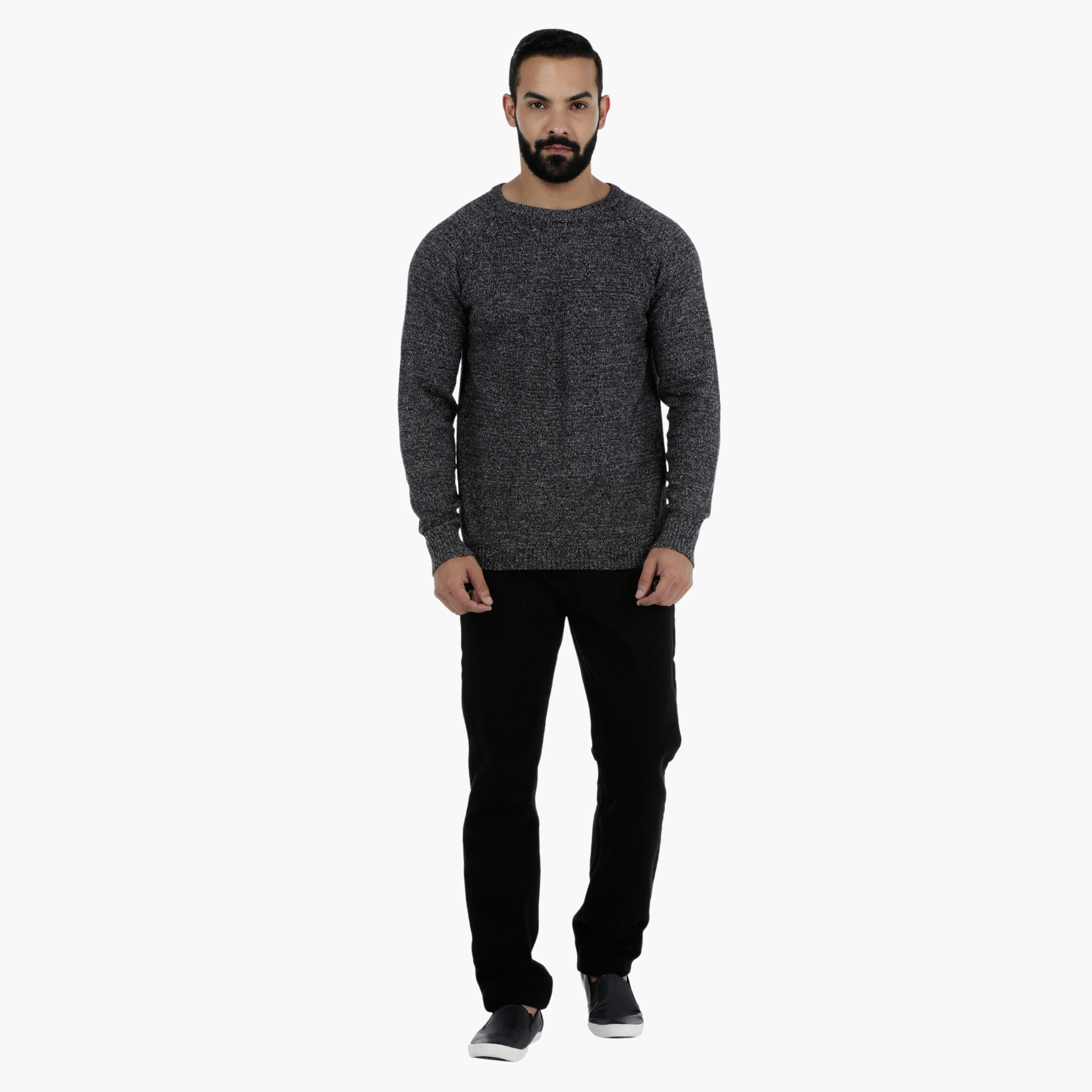 Textured Long Sleeves Round Neck Sweater-men-clothing-sweatersandpullovers-image-1