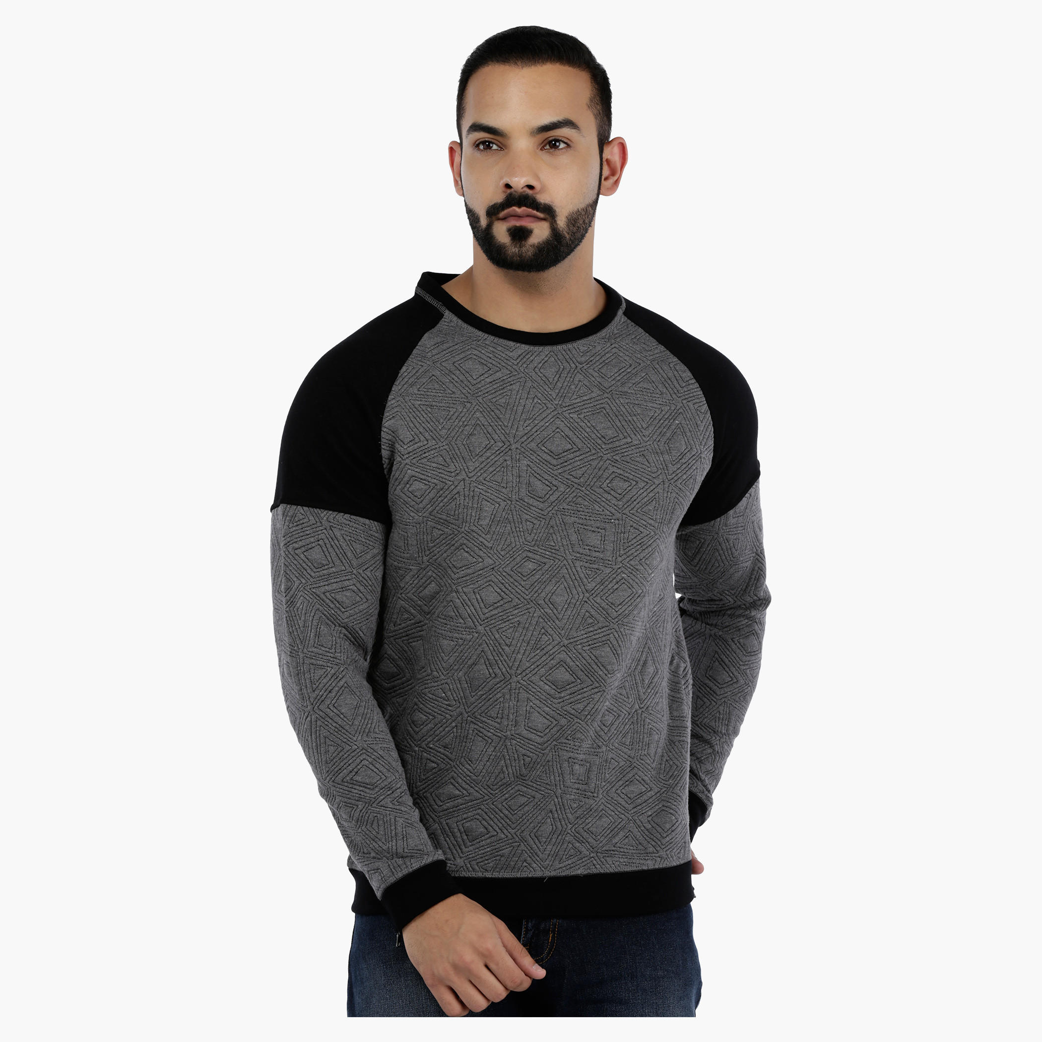 Long Sleeves Textured Sweatshirt-men-winterwear-hoodiesandsweatshirts-image-1