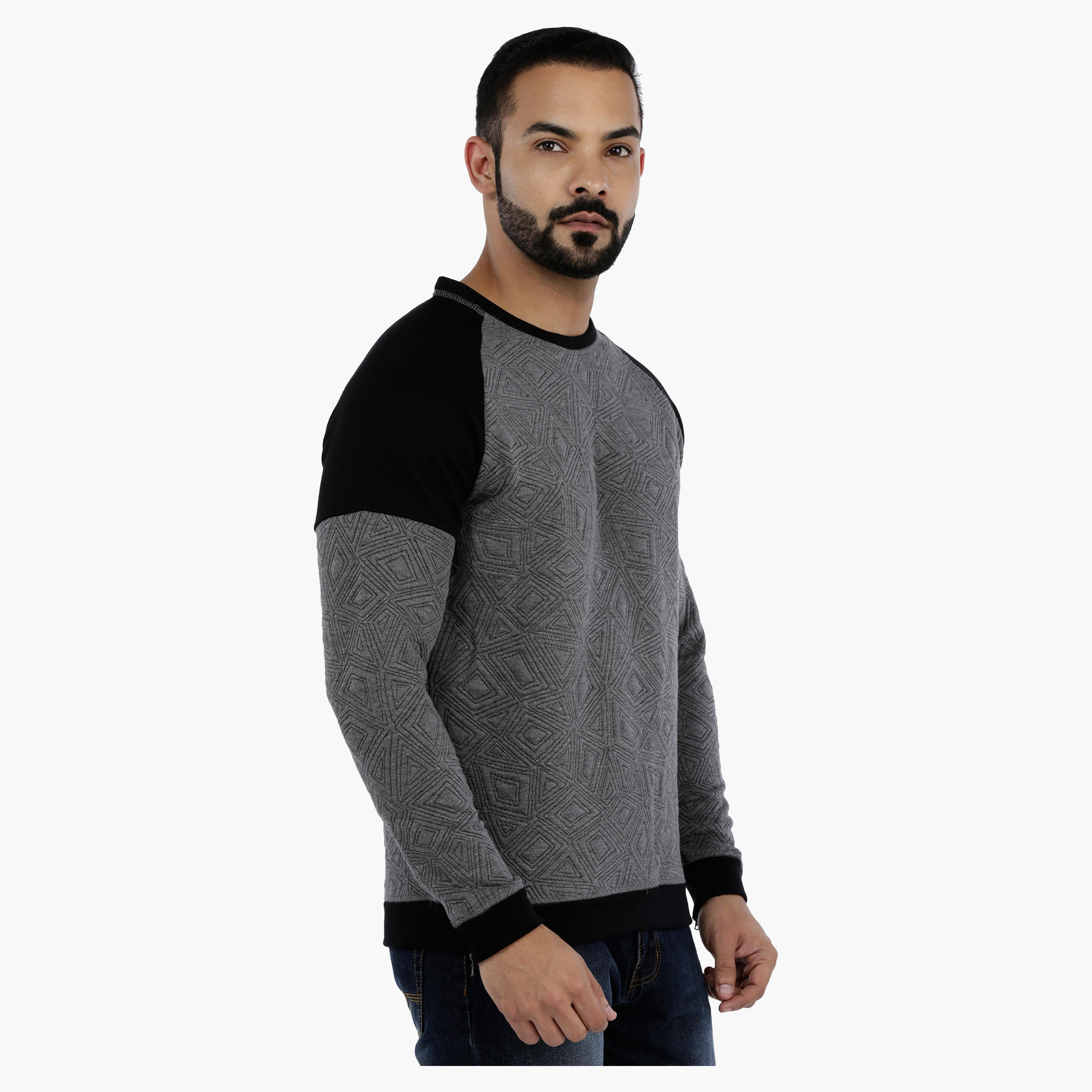 Long Sleeves Textured Sweatshirt-men-winterwear-hoodiesandsweatshirts-image-3