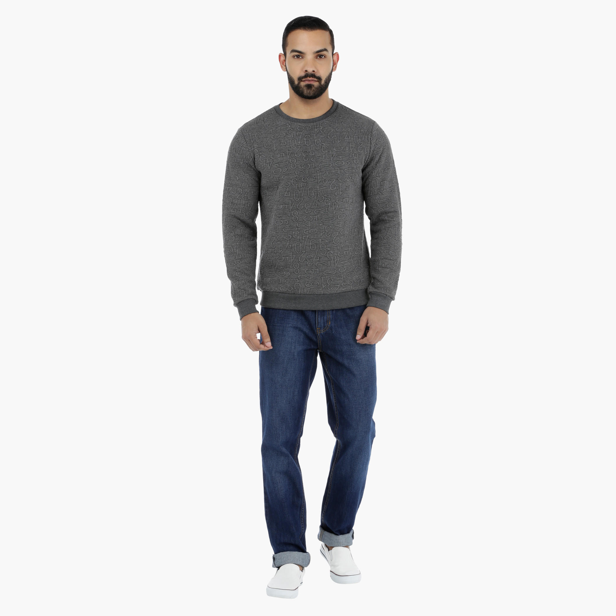 Printed Sweater with Long Sleeves-men-clothing-sweatersandpullovers-image-1