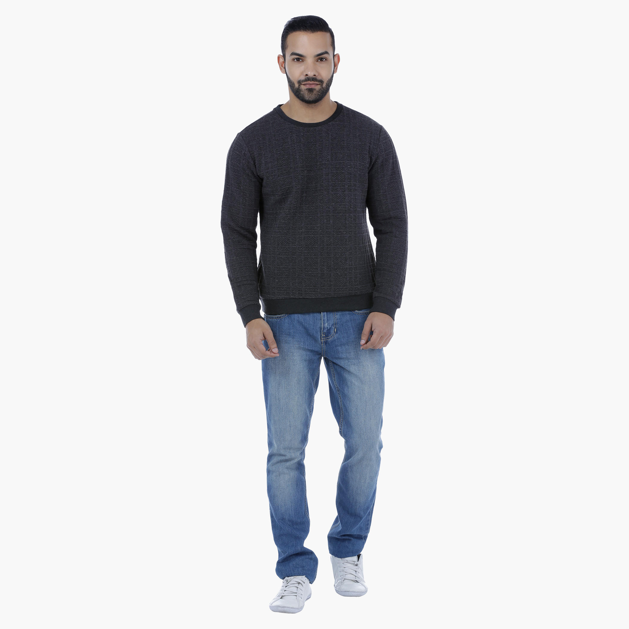 Round Neck Textured Sweatshirt-men-winterwear-hoodiesandsweatshirts-image-5