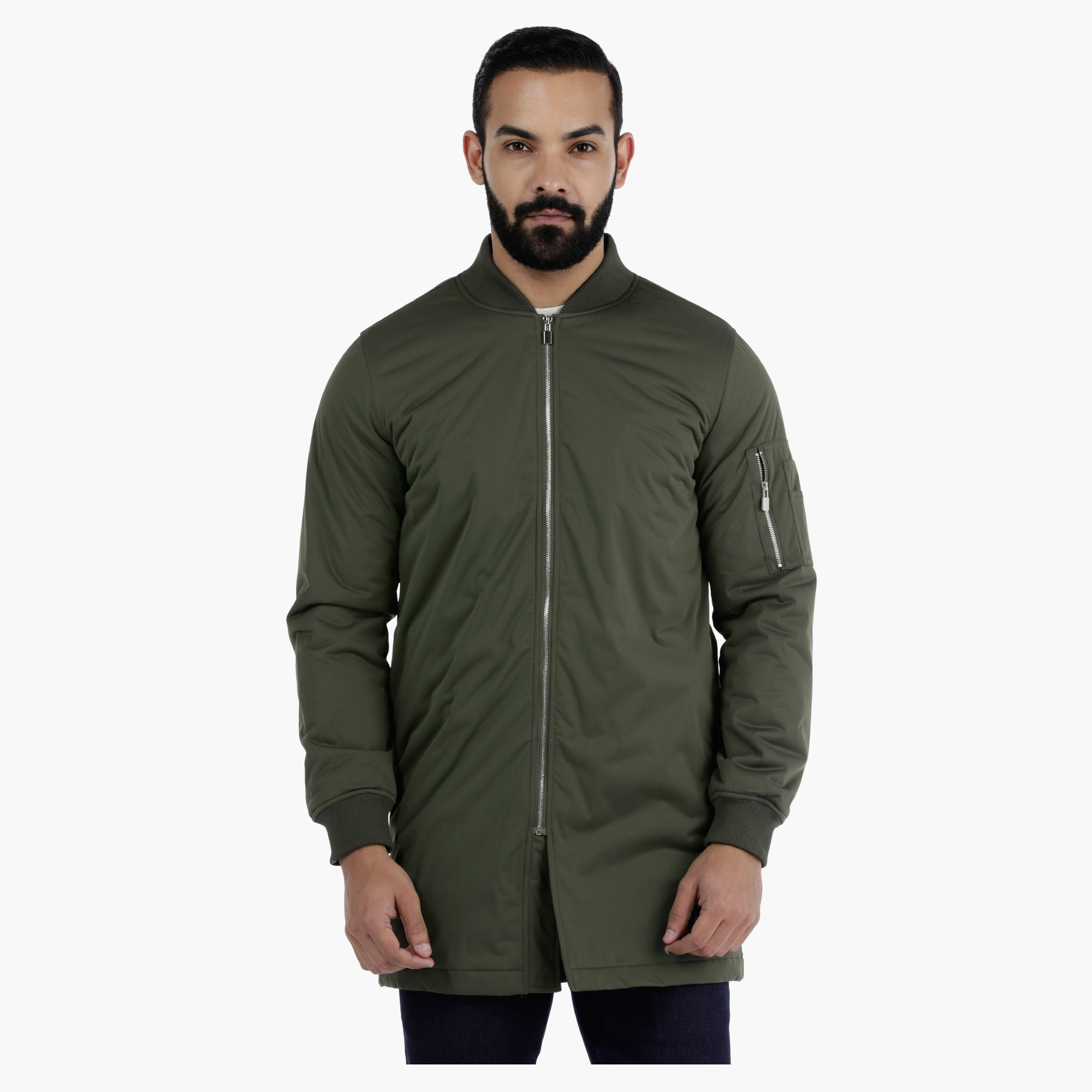 Long Bomber Jacket with Zip Detailing-men-clothing-jacketsandblazers-jackets-image-1