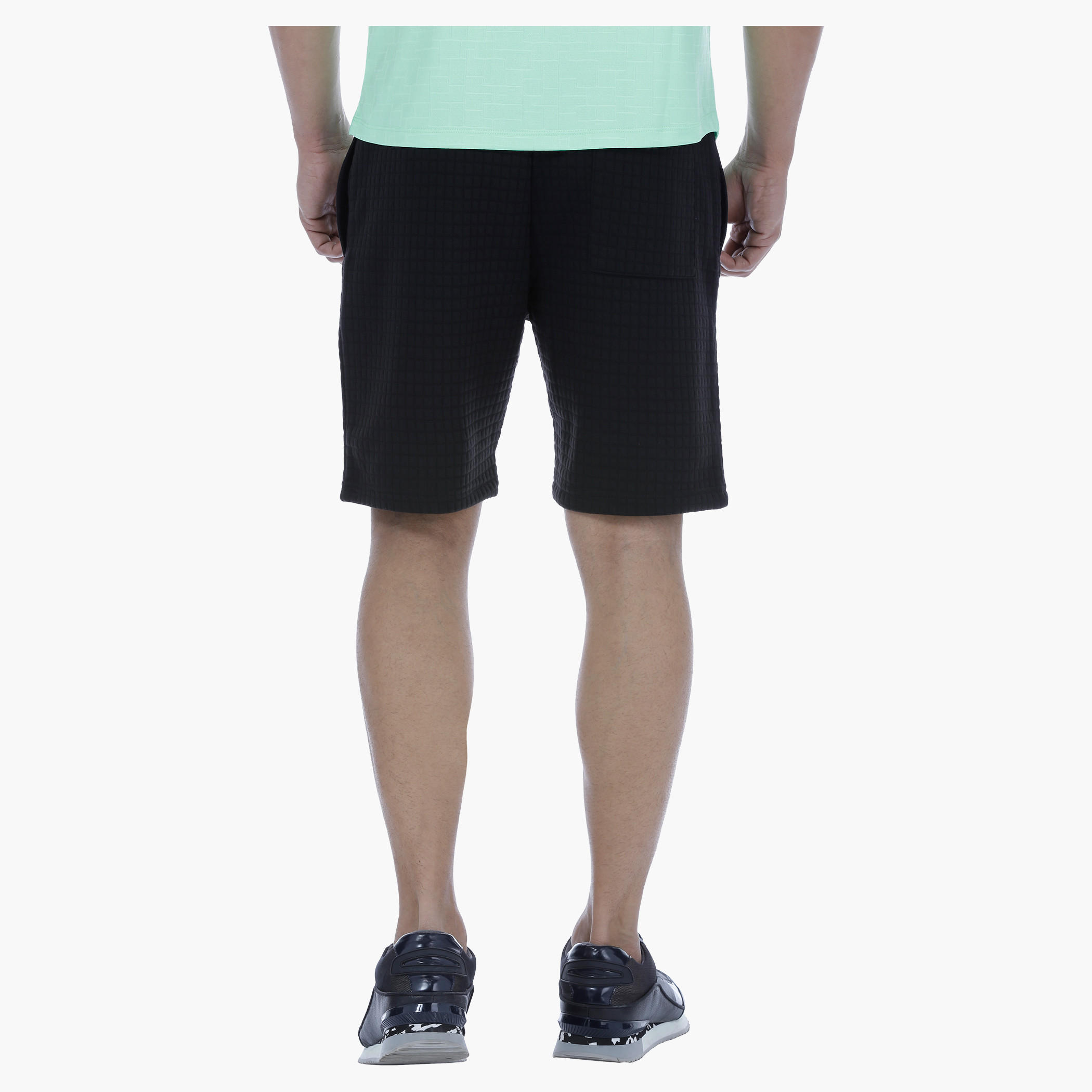 Knitted Textured Shorts with Drawstring-men-clothing-bottoms-shorts-image-2