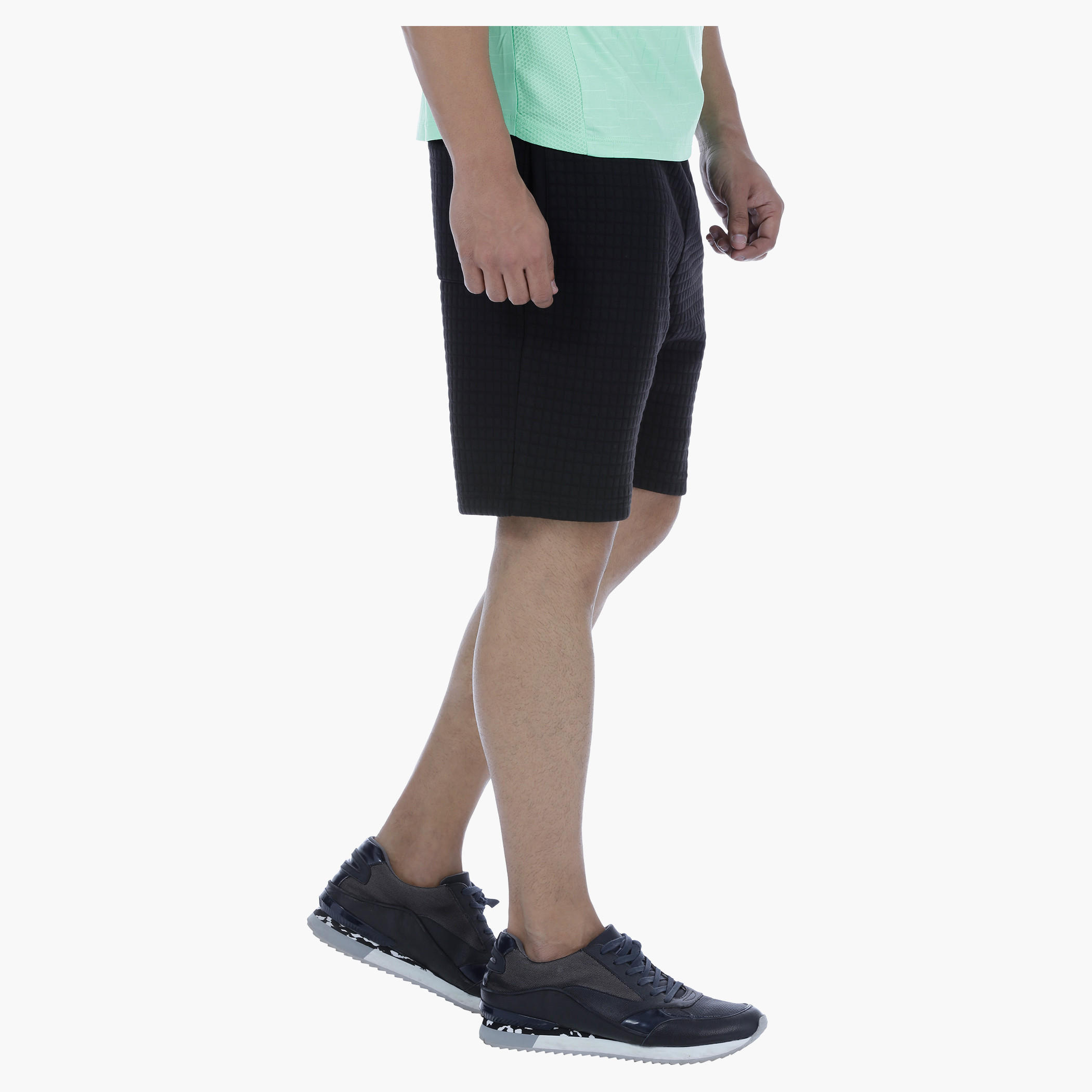 Knitted Textured Shorts with Drawstring-men-clothing-bottoms-shorts-image-3