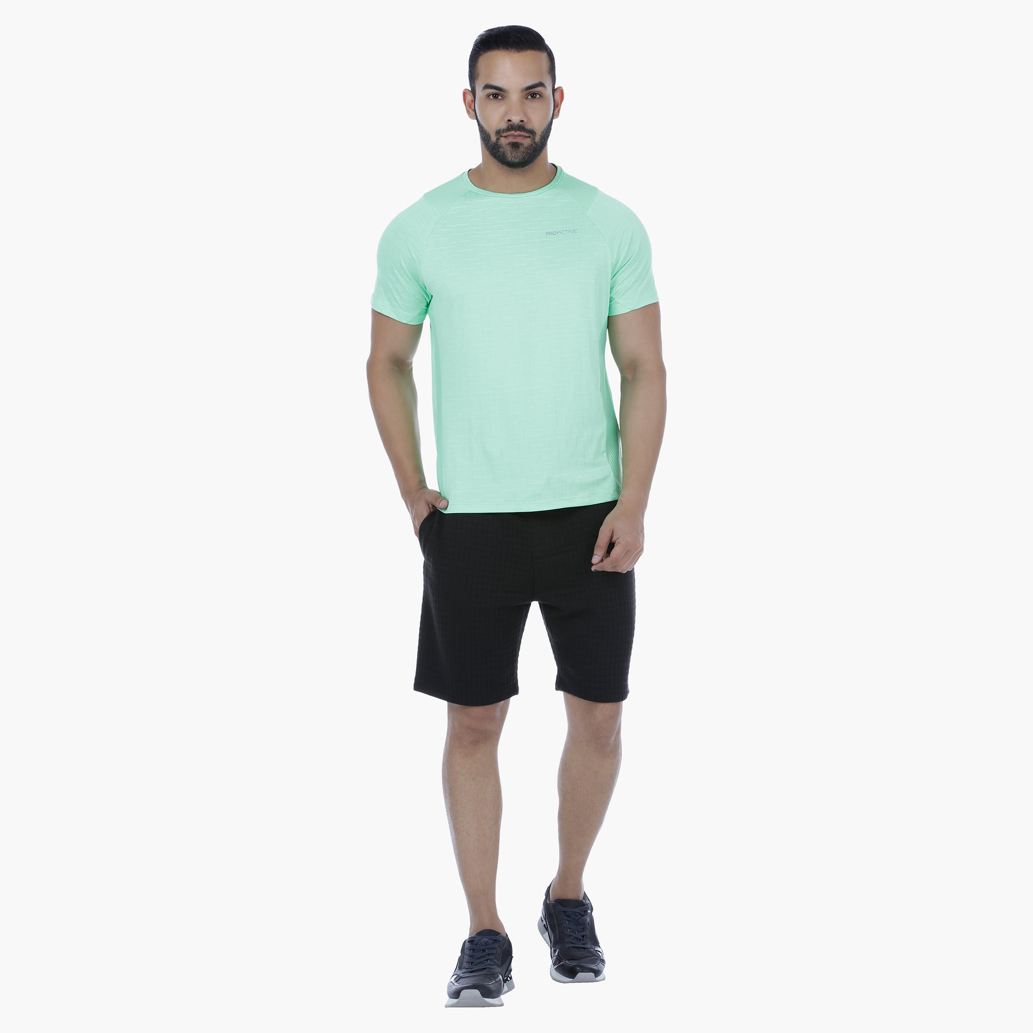 Knitted Textured Shorts with Drawstring-men-clothing-bottoms-shorts-image-5