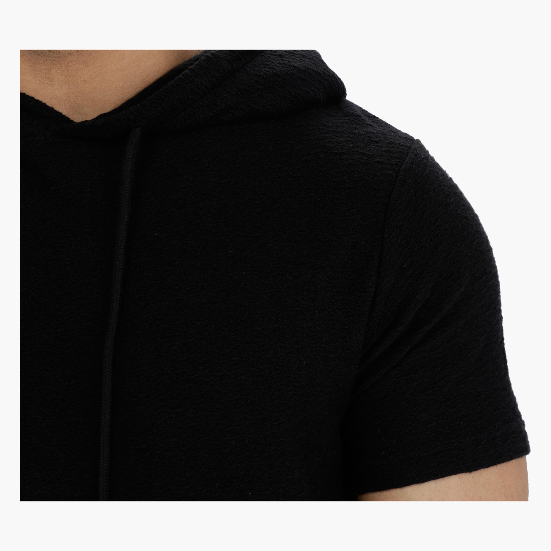 Short Sleeves Longline T-Shirt with Hood-men-winterwear-hoodiesandsweatshirts-image-4