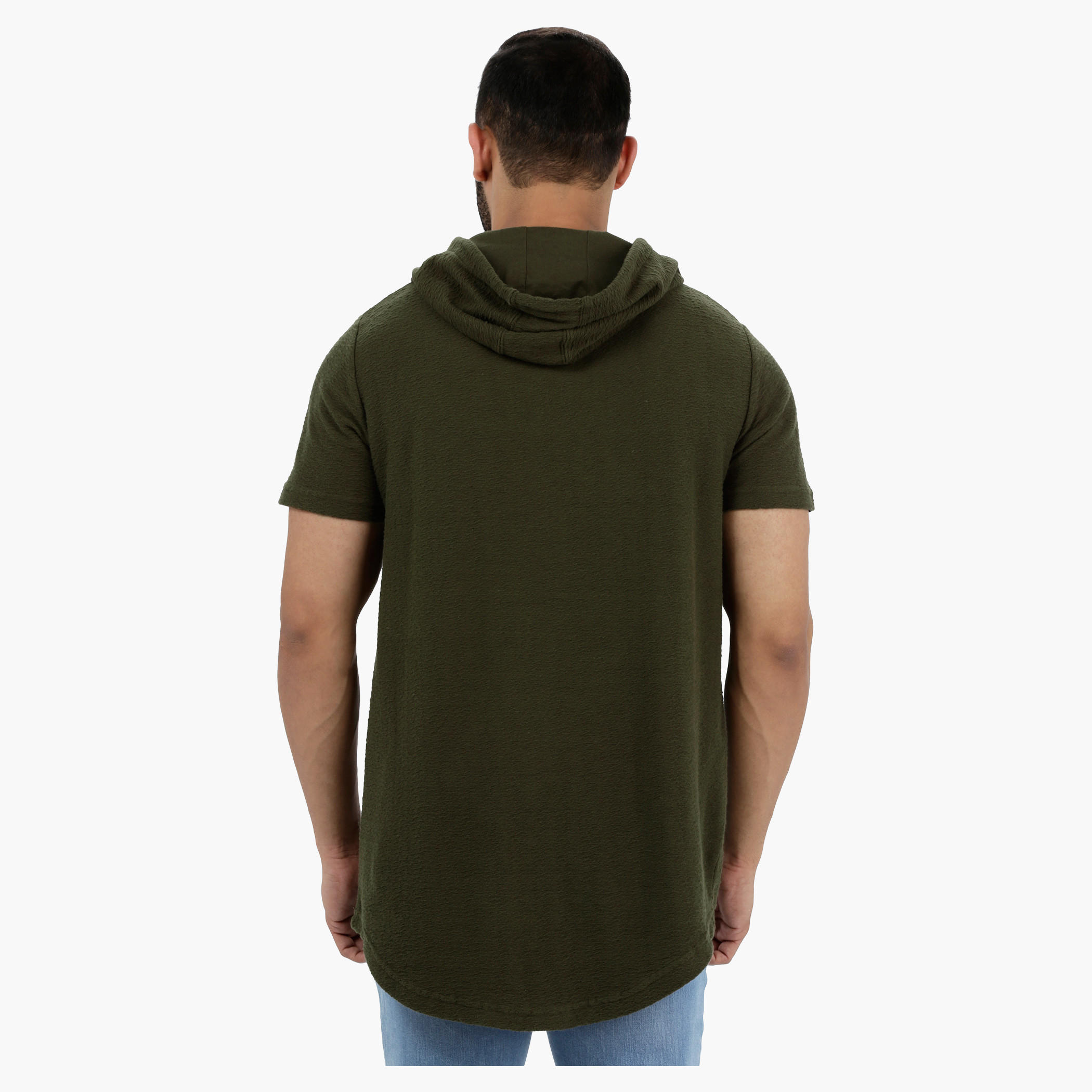 Short Sleeves Longline T-Shirt with Hood-men-winterwear-hoodiesandsweatshirts-image-7
