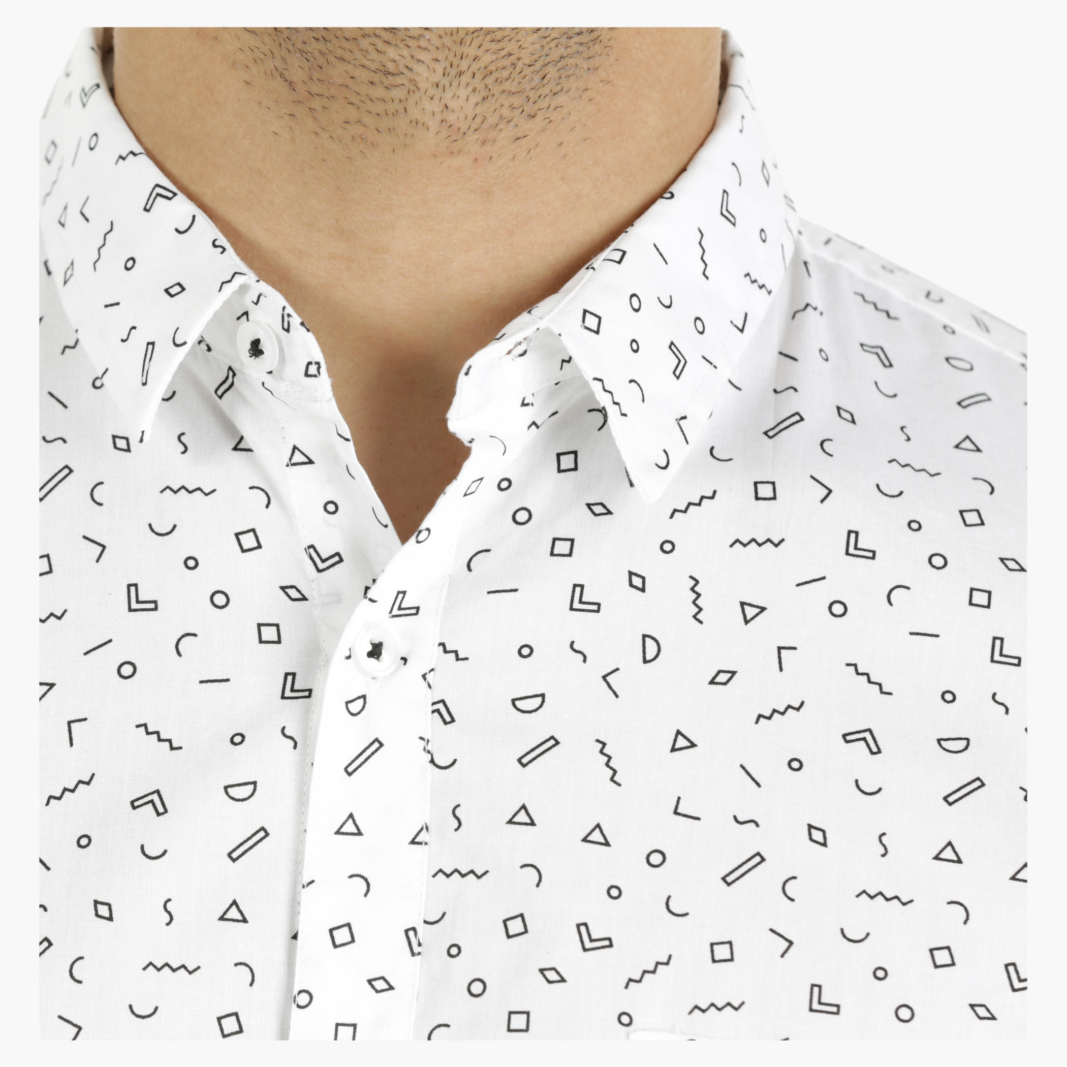 Cotton Shirt with All Over Print in Regular Fit-men-clothing-shirts-image-4