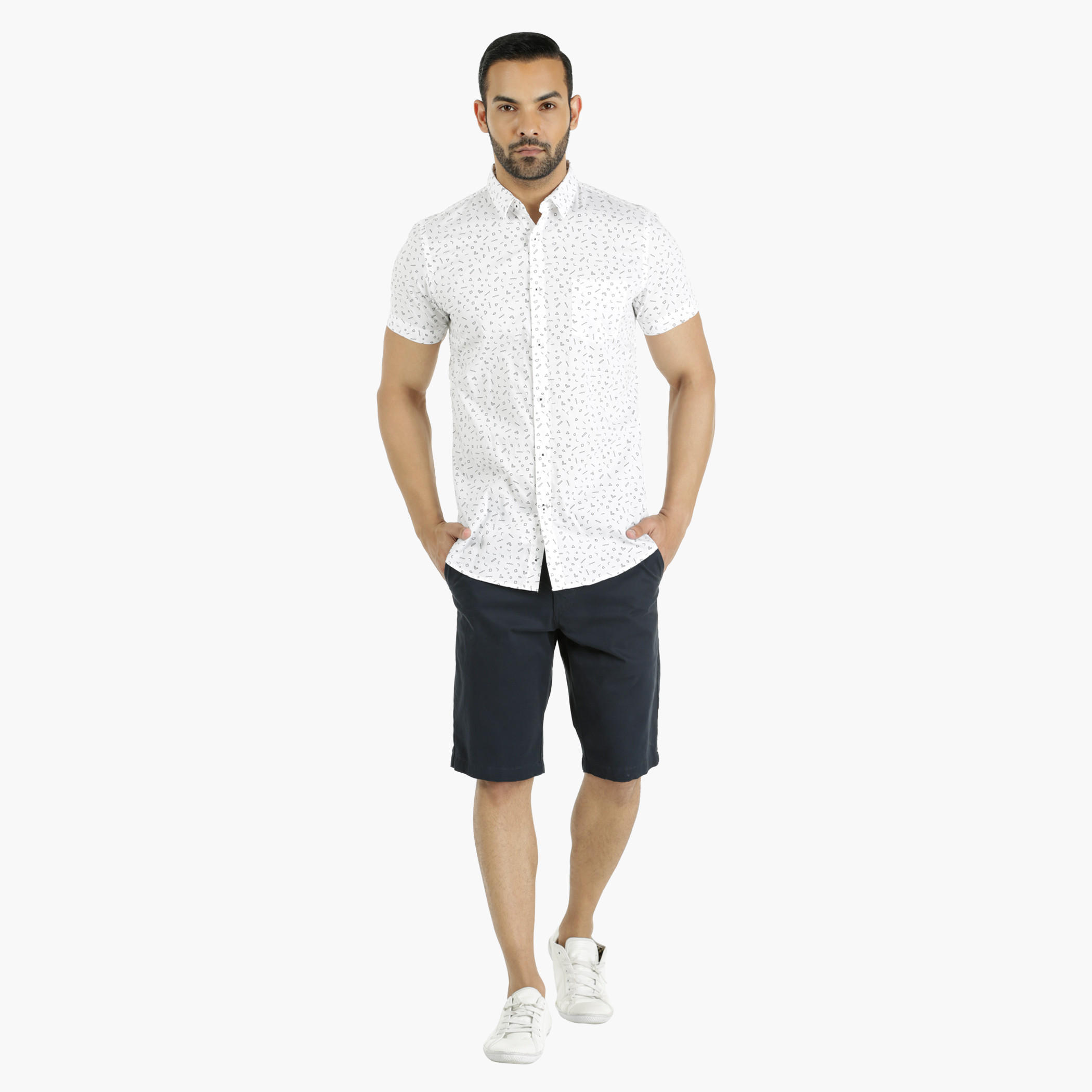 Cotton Shirt with All Over Print in Regular Fit-men-clothing-shirts-image-5