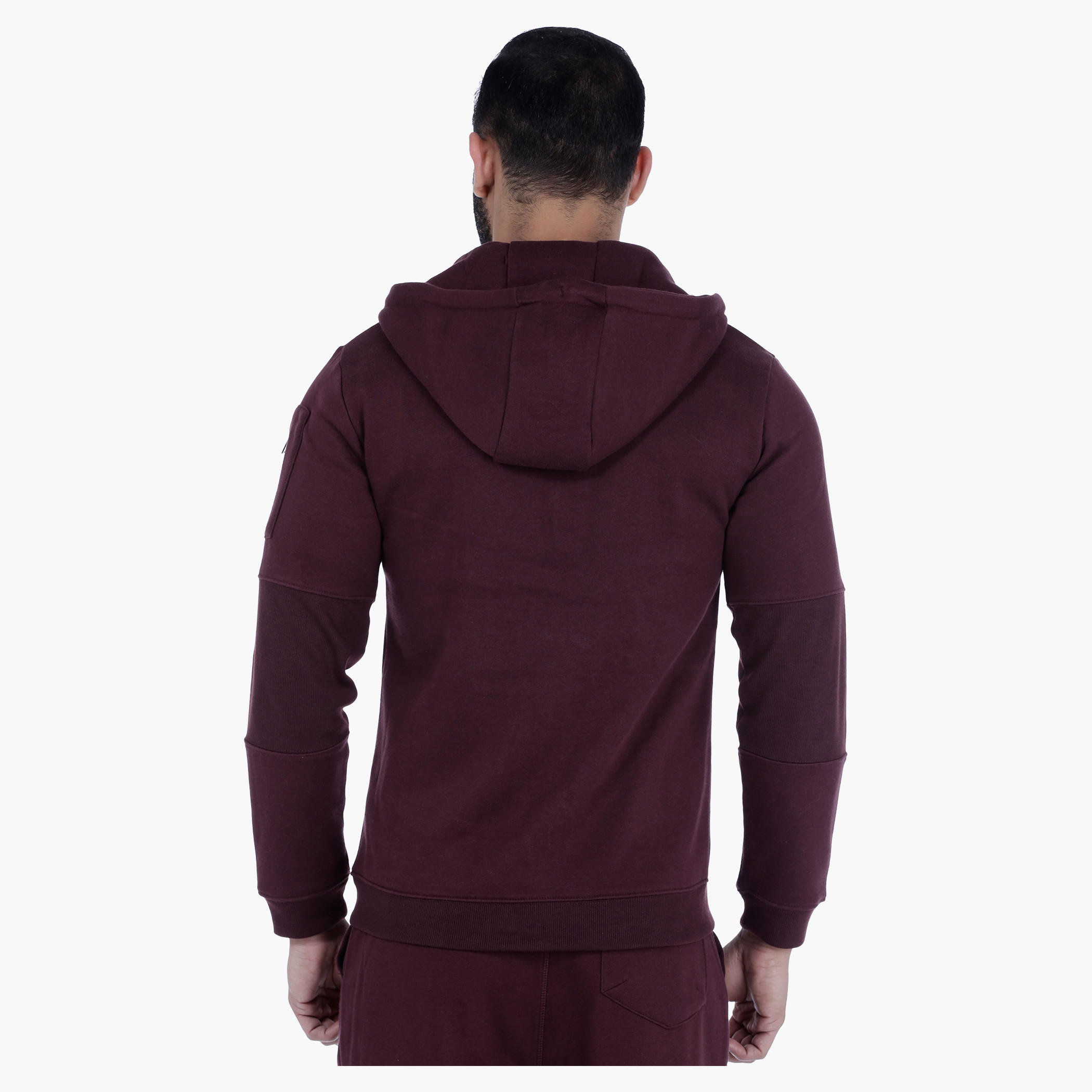 Hooded Sweat Jacket with Long Sleeves-men-winterwear-hoodiesandsweatshirts-image-2