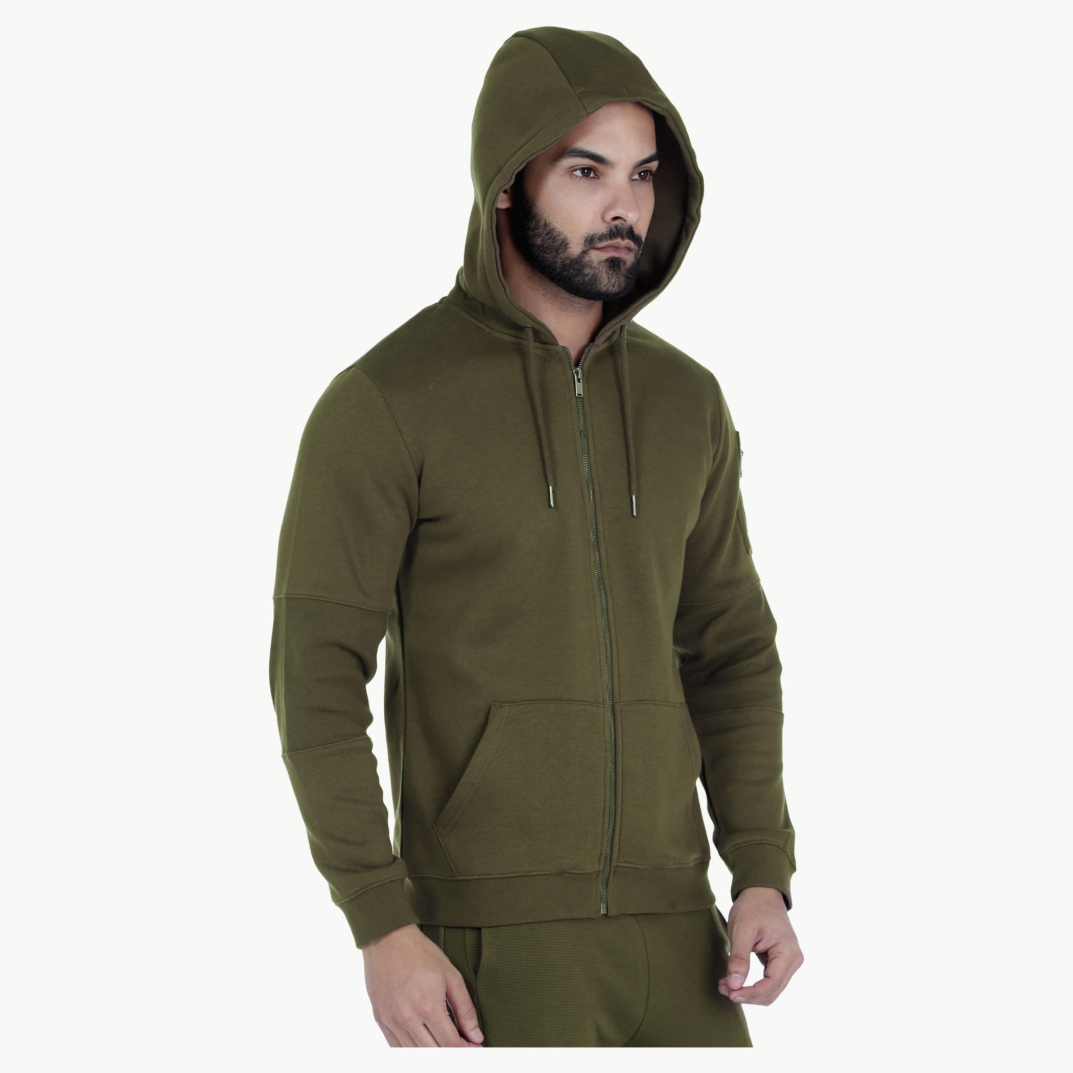 Hooded Sweat Jacket with Long Sleeves-men-winterwear-hoodiesandsweatshirts-image-8