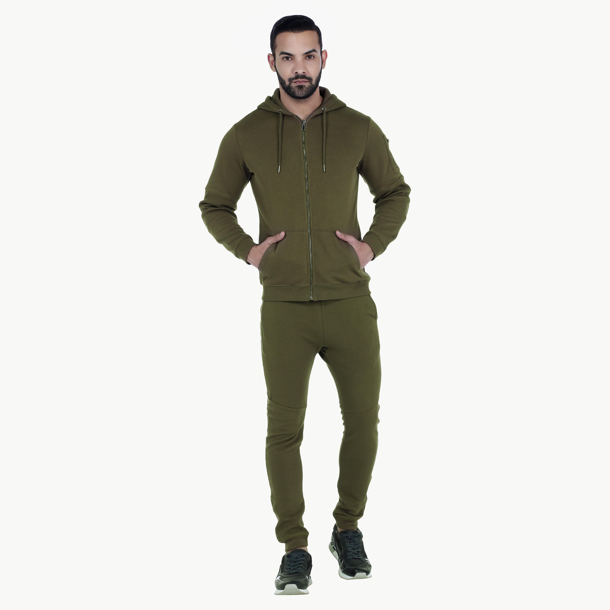 Hooded Sweat Jacket with Long Sleeves-men-winterwear-hoodiesandsweatshirts-image-10
