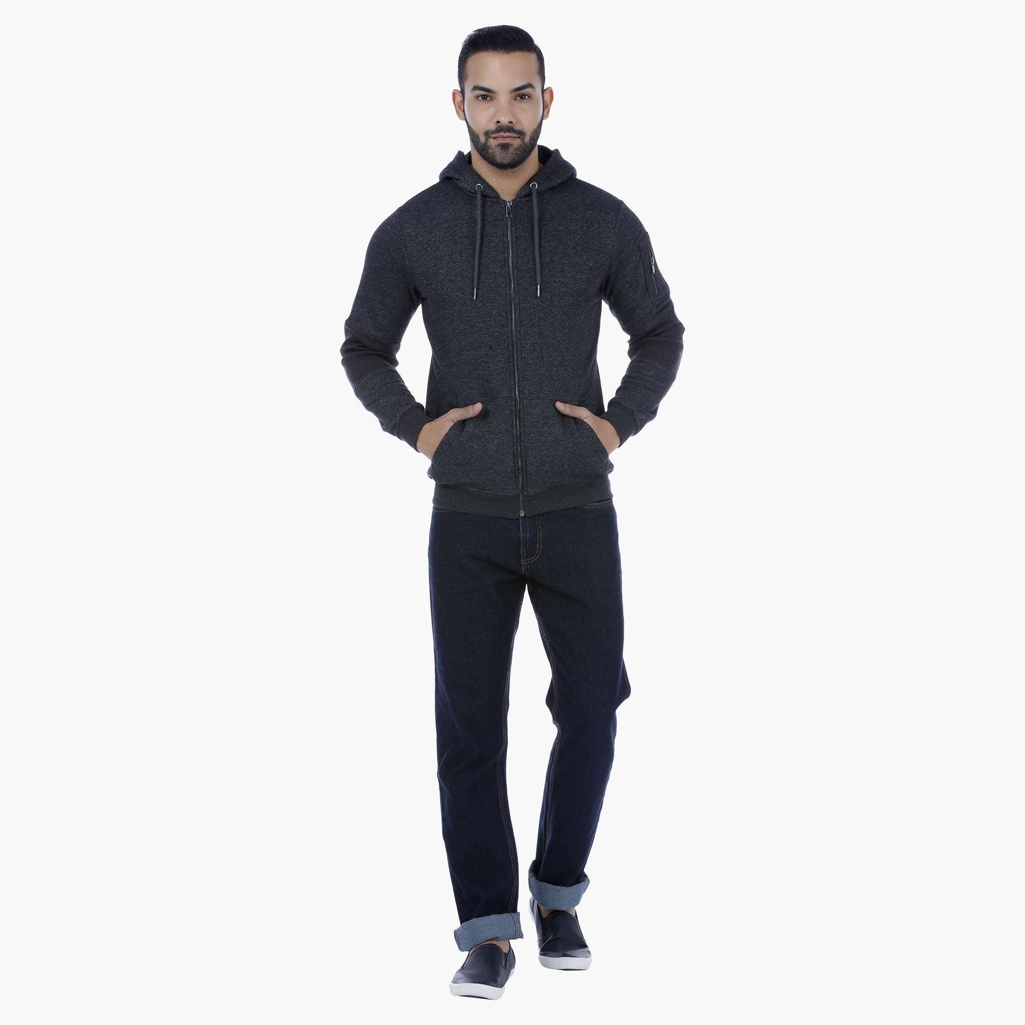 Hooded Long Sleeves Jacket with Drawstring-men-winterwear-hoodiesandsweatshirts-image-1