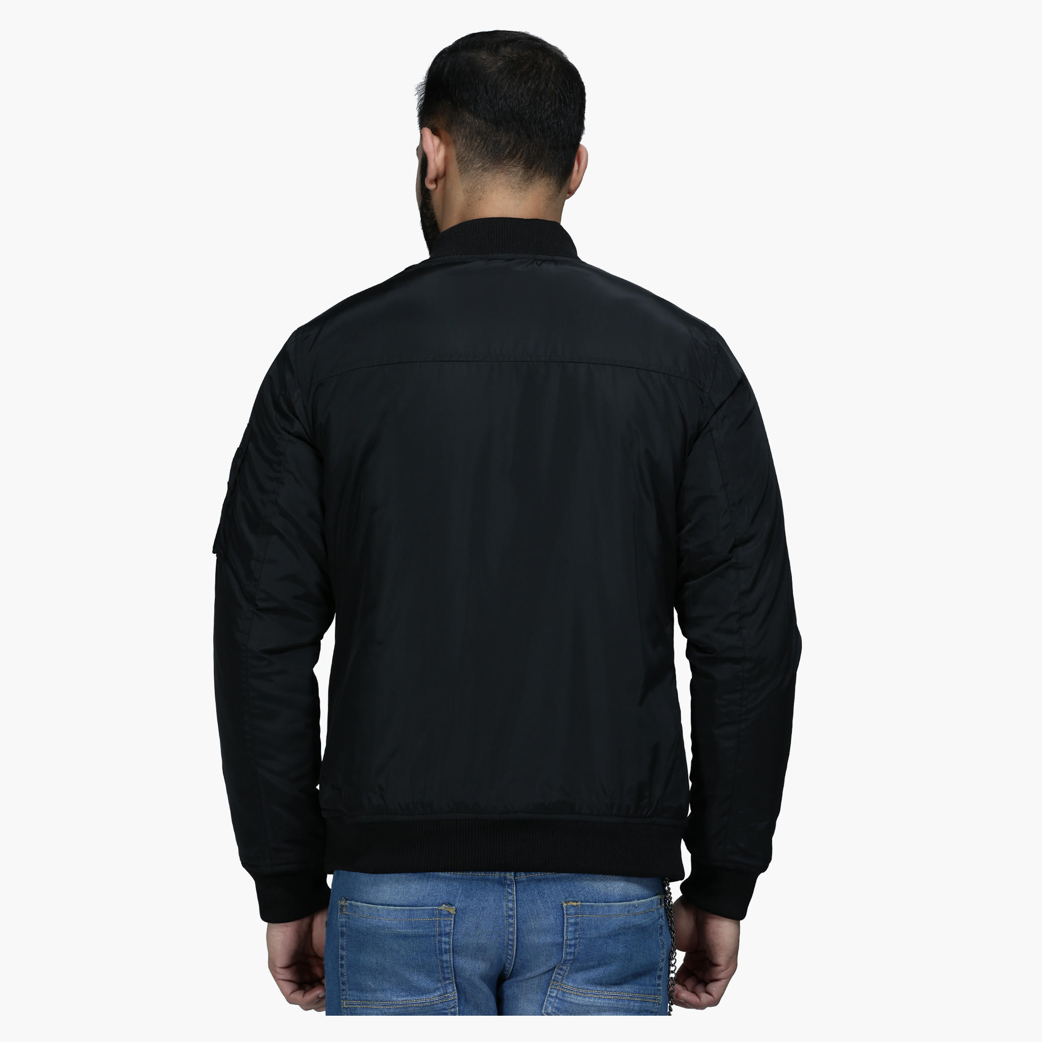 Polyester Jacket with Zip Detail and Long Sleeves in Regular Fit-men-clothing-jacketsandblazers-jackets-image-2