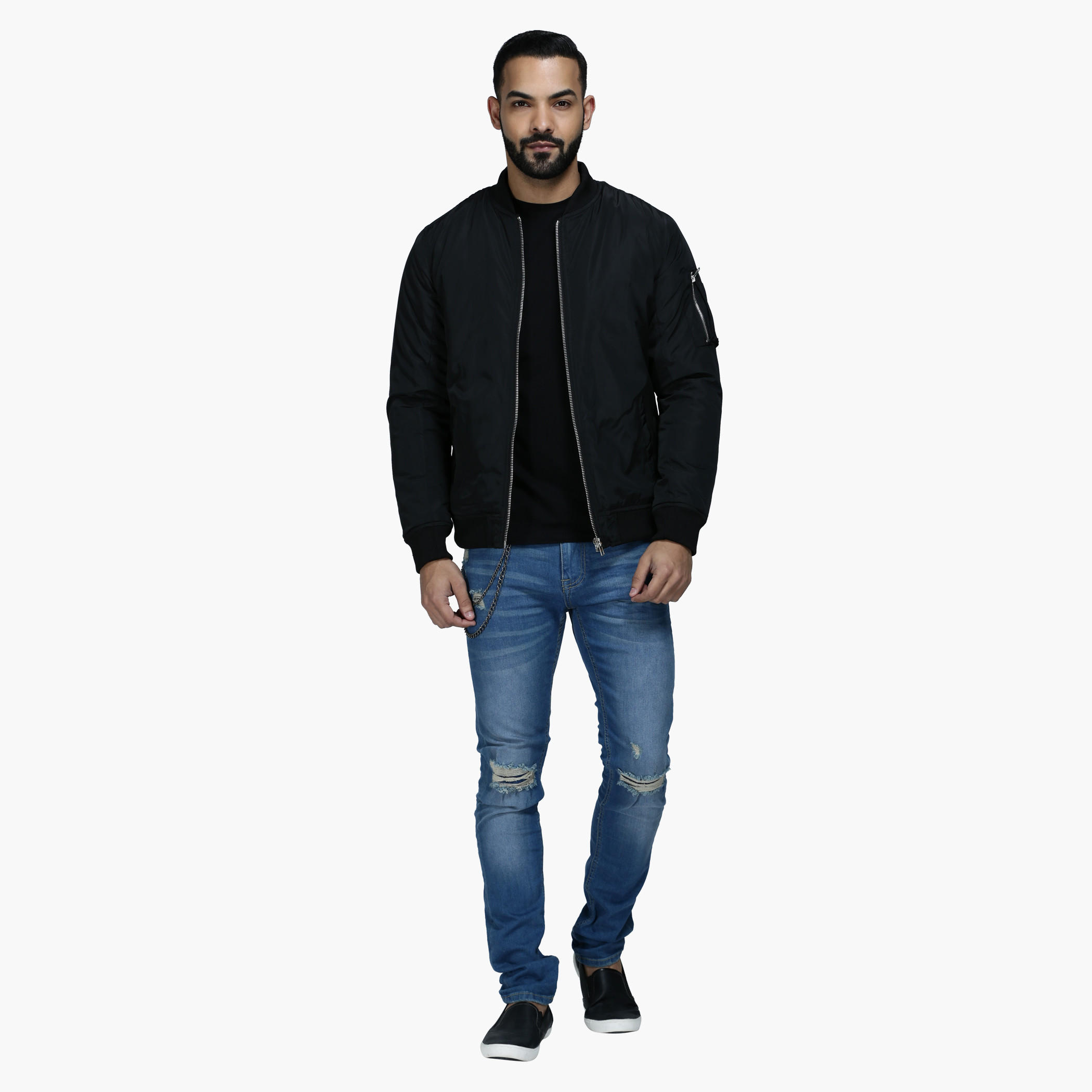 Polyester Jacket with Zip Detail and Long Sleeves in Regular Fit-men-clothing-jacketsandblazers-jackets-image-5