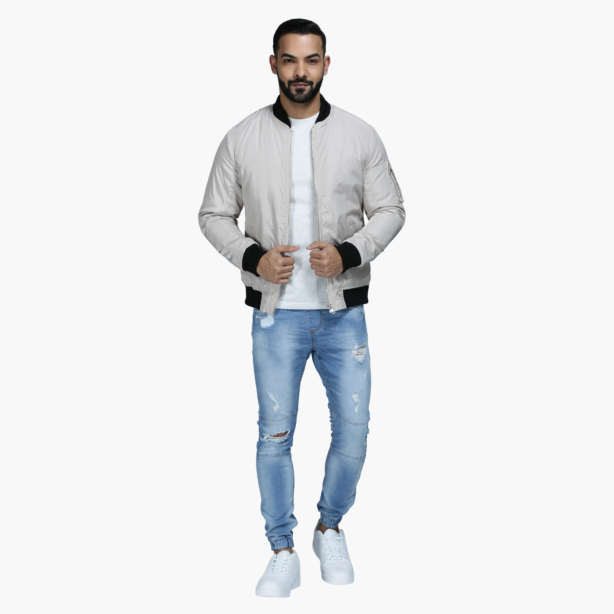 Polyester Jacket with Zip Detail and Long Sleeves in Regular Fit-men-clothing-jacketsandblazers-jackets-image-10
