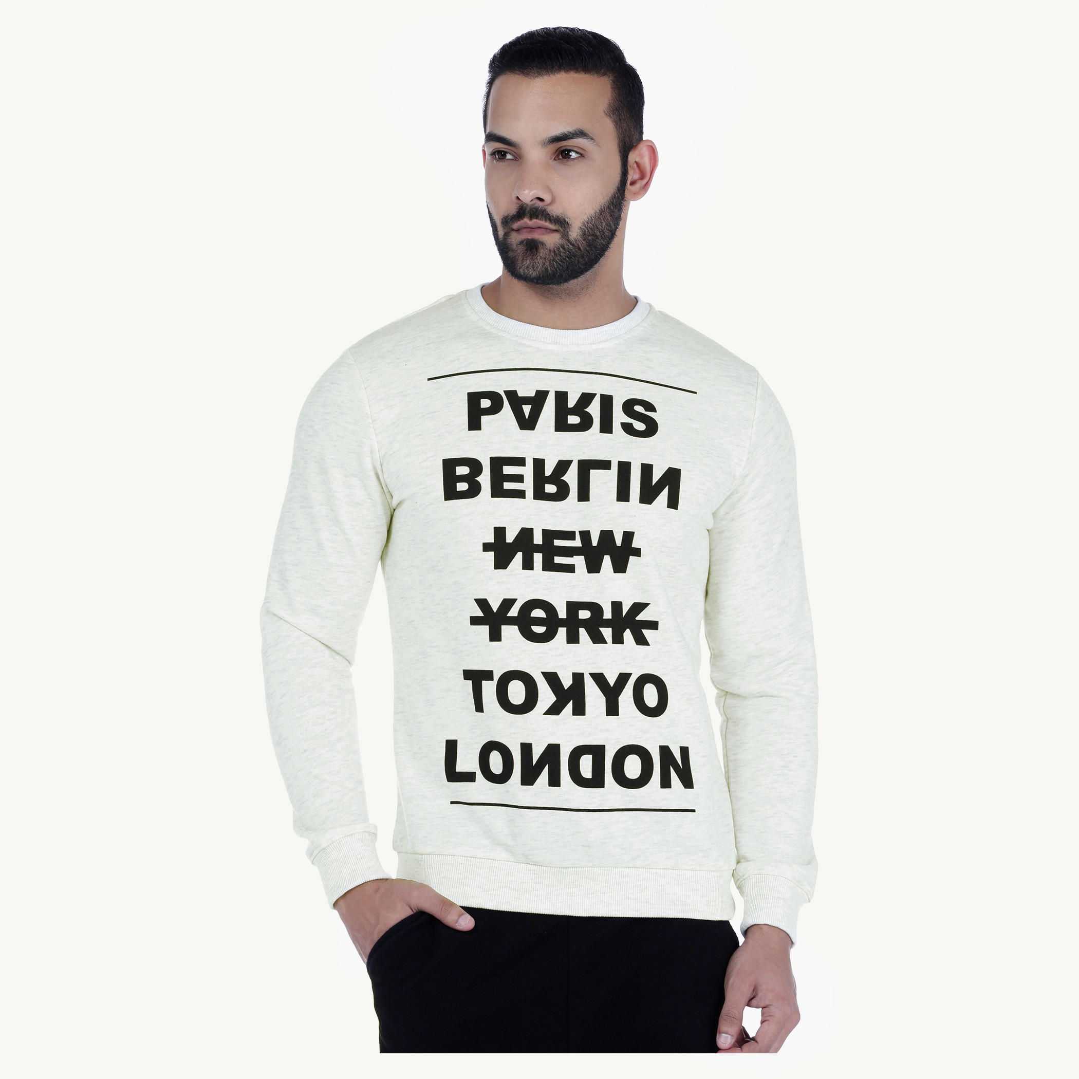 Crew Neck Sweatshirt with Long Sleeves-men-winterwear-hoodiesandsweatshirts-image-1