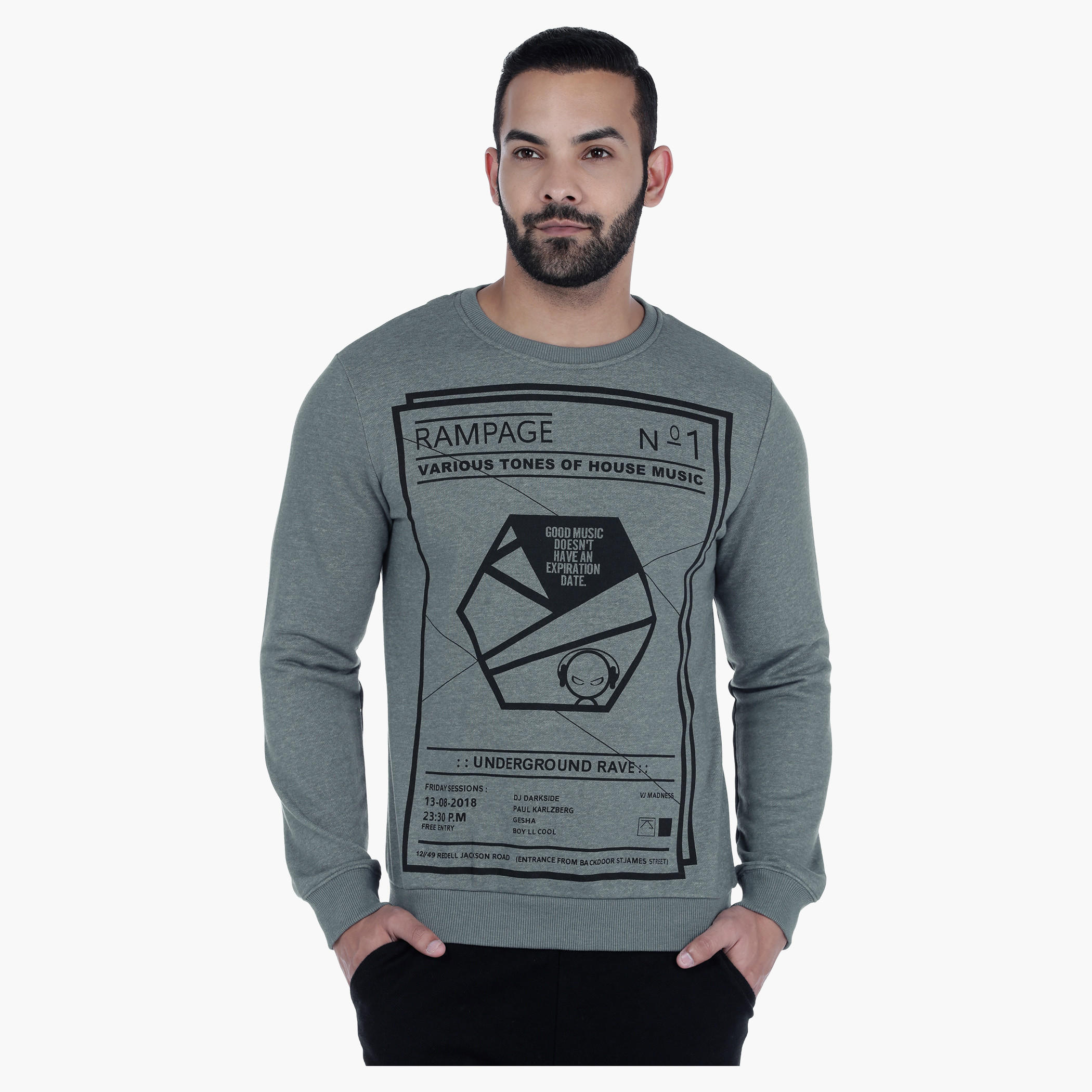 Printed Crew Neck Sweatshirt with Long Sleeves-men-winterwear-hoodiesandsweatshirts-image-5