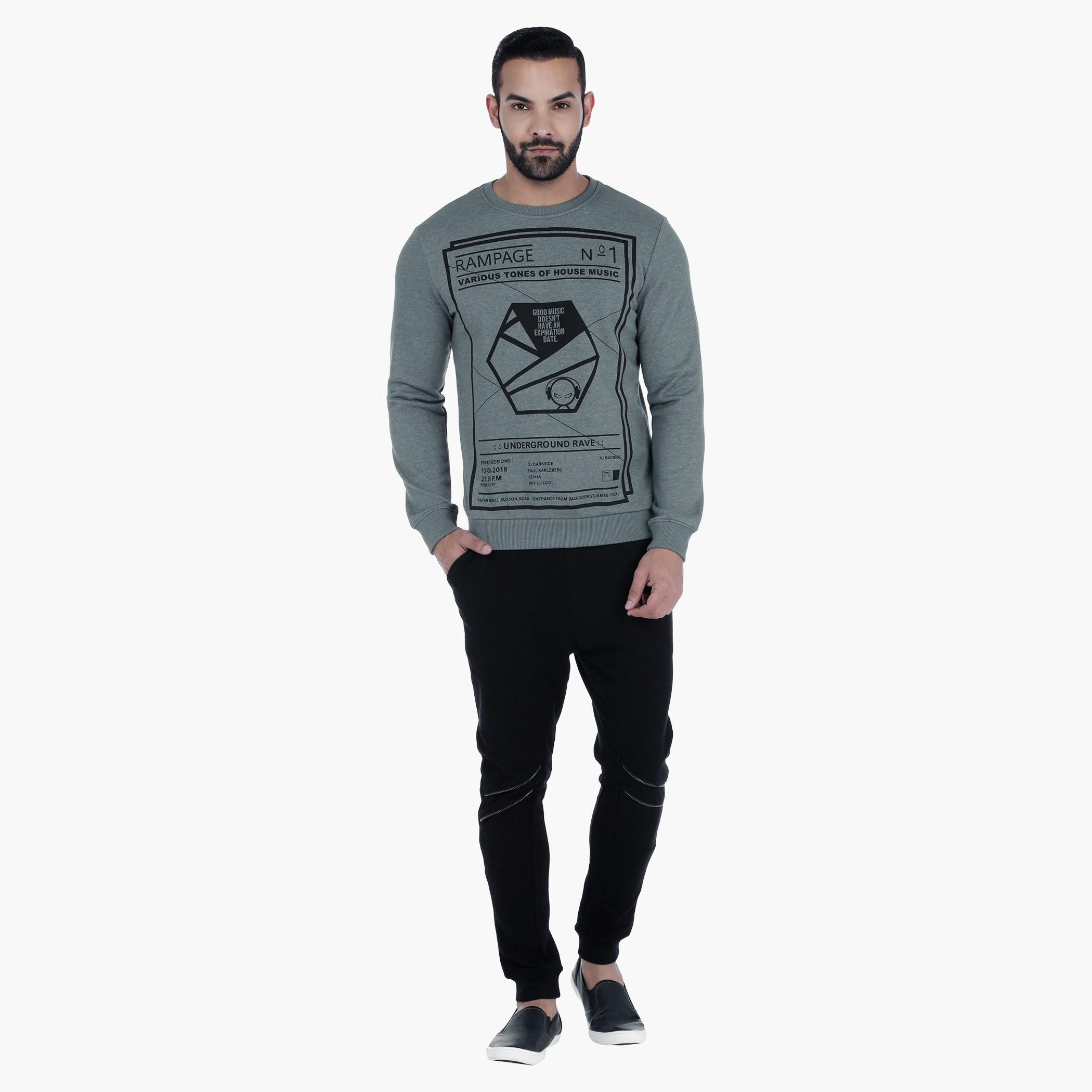 Printed Crew Neck Sweatshirt with Long Sleeves-men-winterwear-hoodiesandsweatshirts-image-1