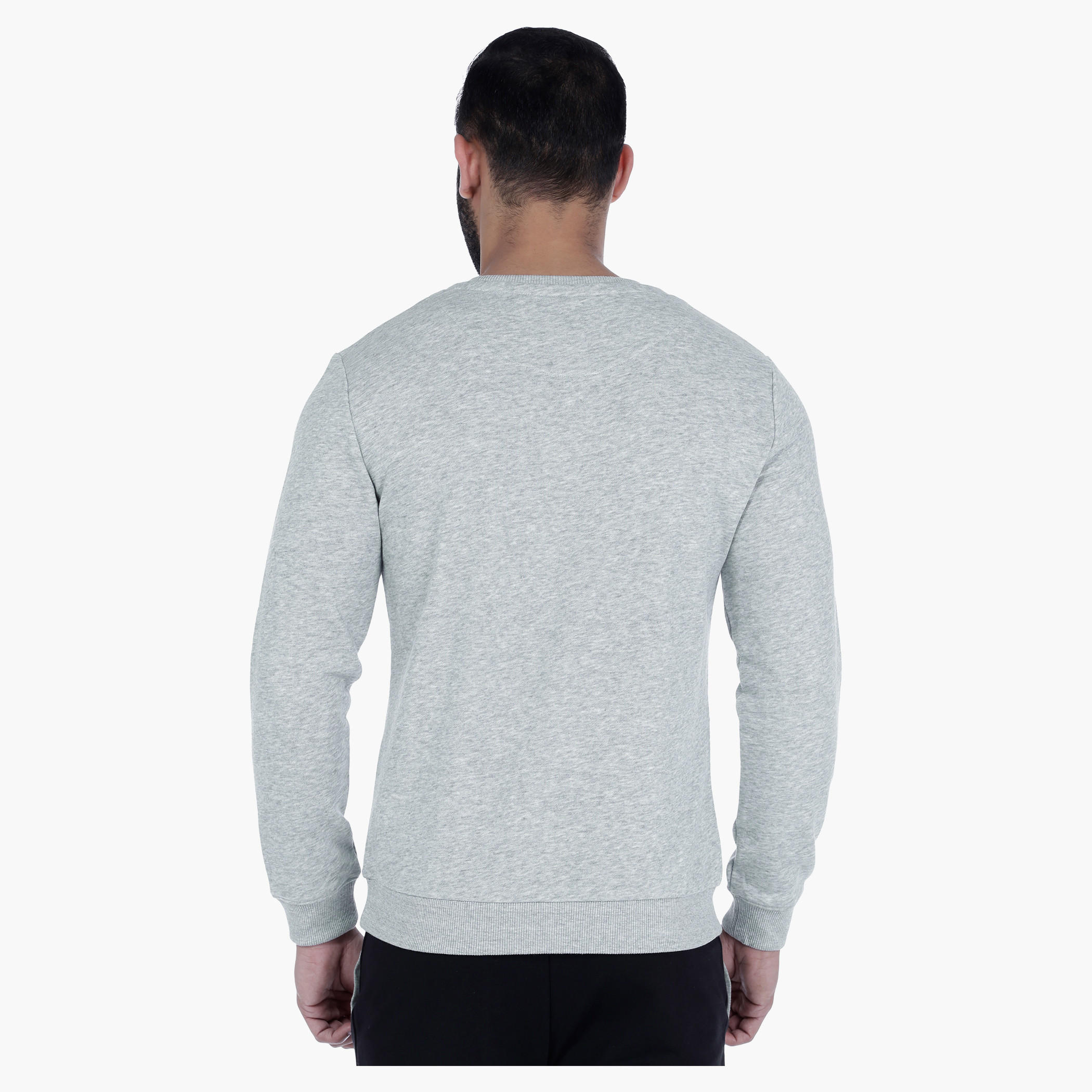Printed Crew Neck Sweatshirt with Long Sleeves-men-winterwear-hoodiesandsweatshirts-image-2