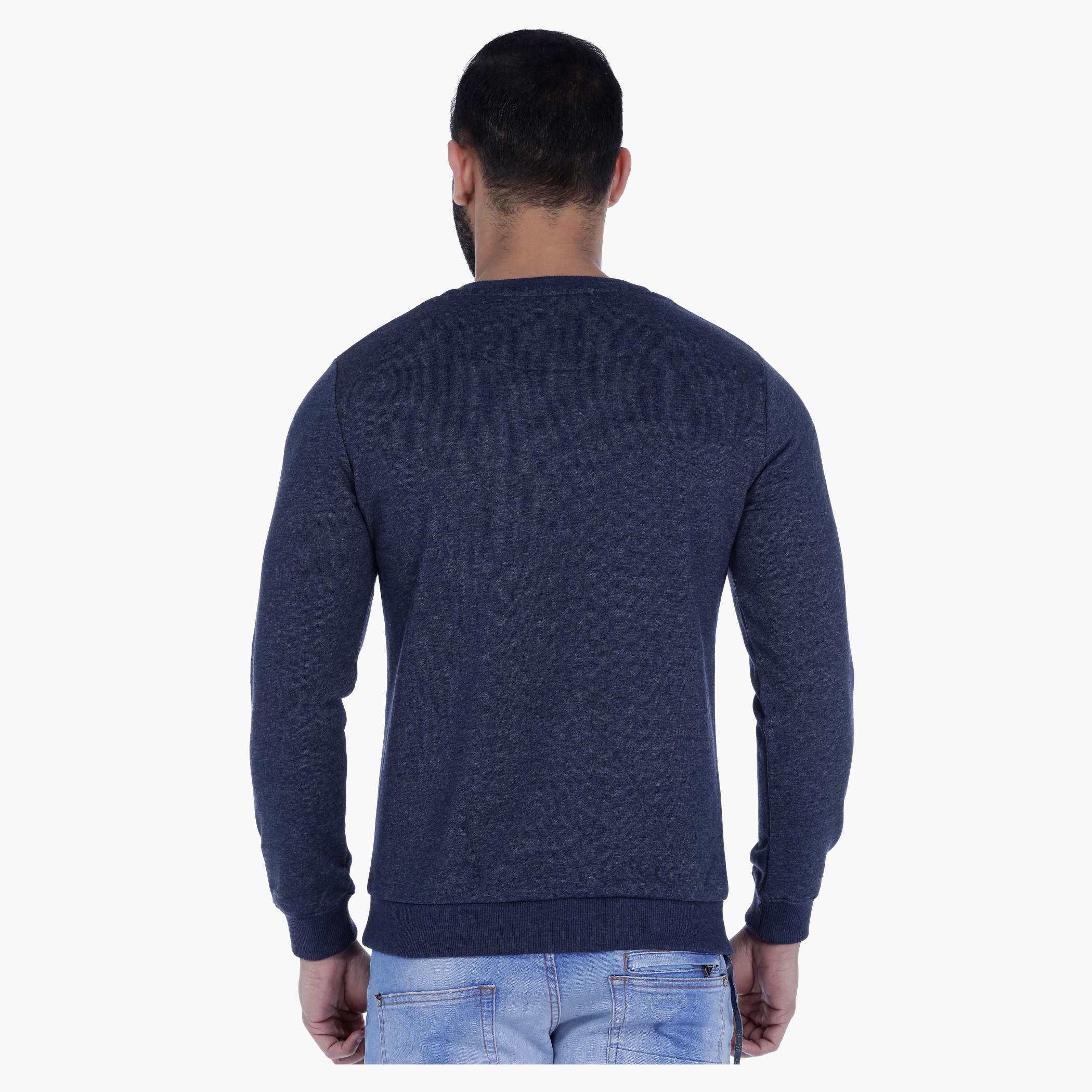 Crew Neck Sweatshirt with Long Sleeves-men-winterwear-hoodiesandsweatshirts-image-2