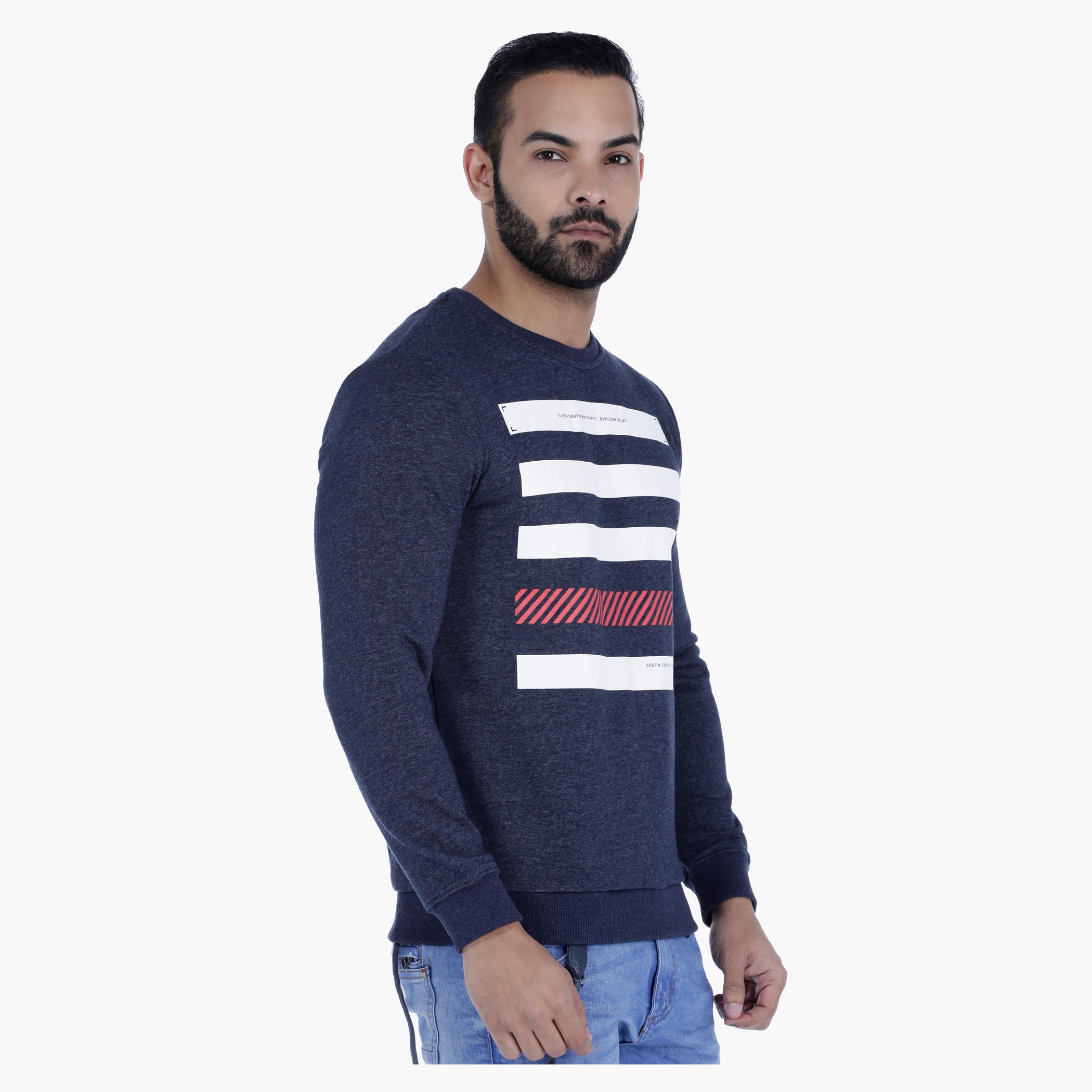 Crew Neck Sweatshirt with Long Sleeves-men-winterwear-hoodiesandsweatshirts-image-3