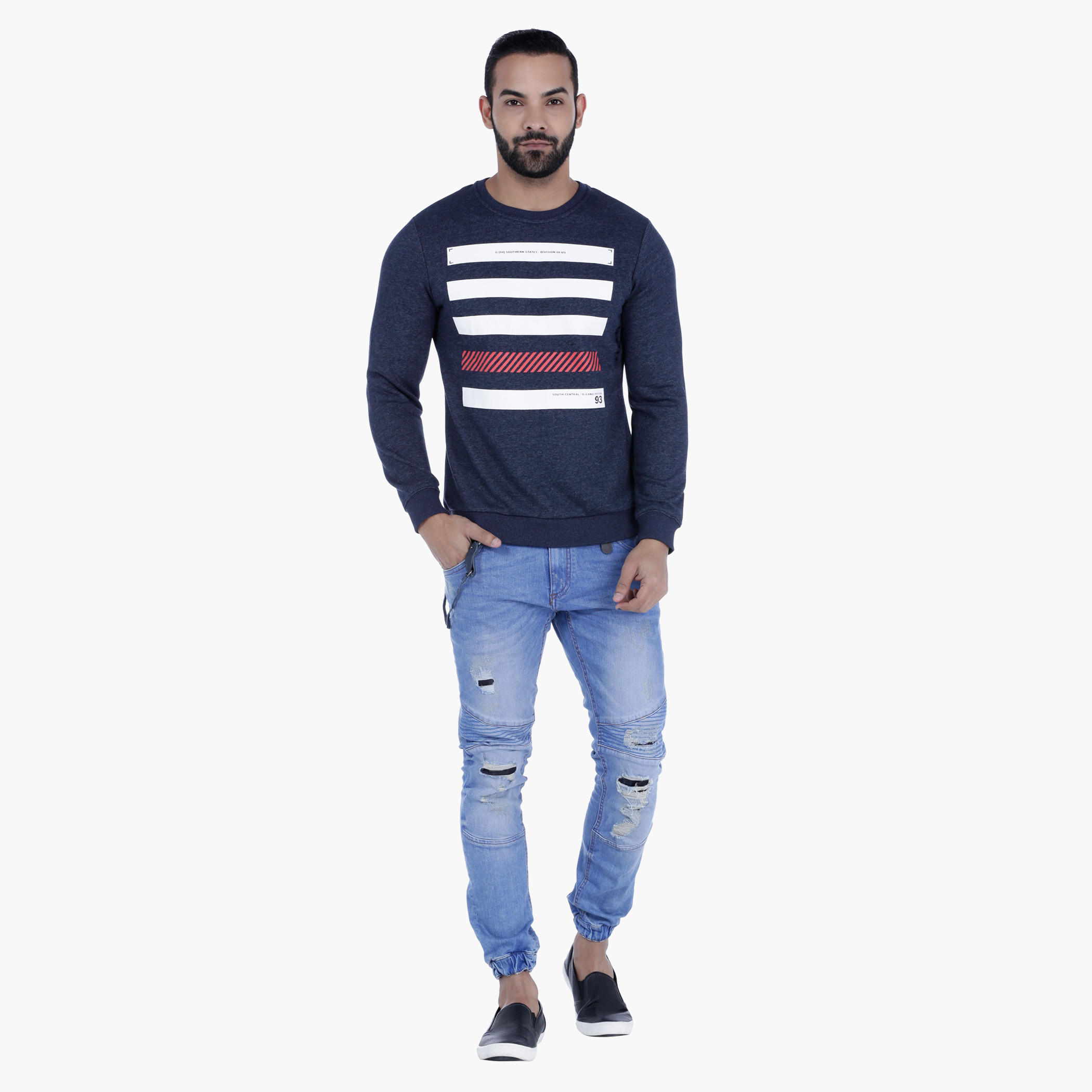 Crew Neck Sweatshirt with Long Sleeves-men-winterwear-hoodiesandsweatshirts-image-5