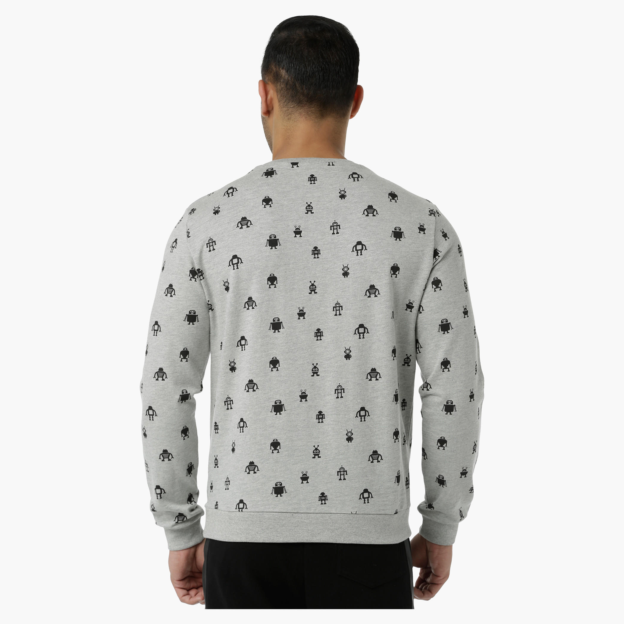Printed Crew Neck Sweat Shirt with Long Sleeves-men-winterwear-hoodiesandsweatshirts-image-2