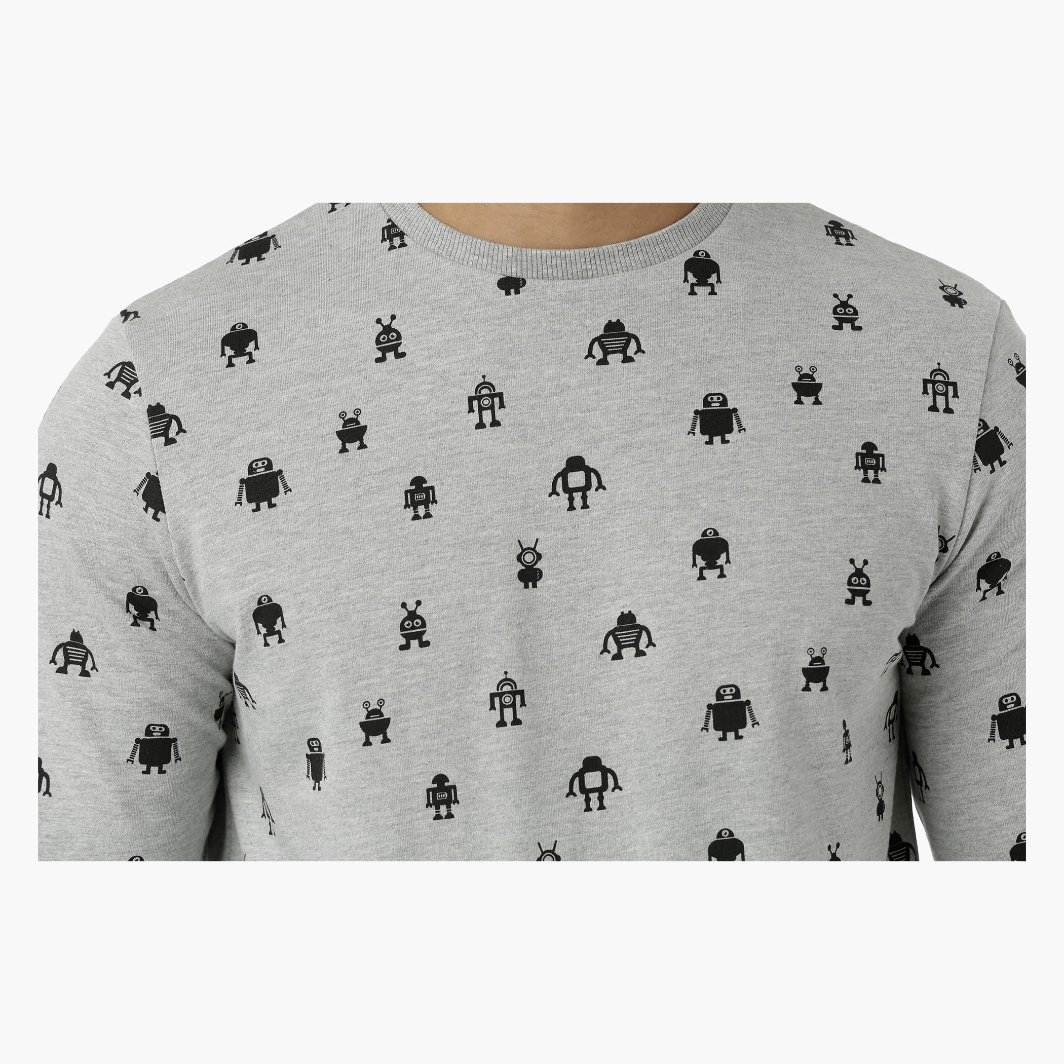 Printed Crew Neck Sweat Shirt with Long Sleeves-men-winterwear-hoodiesandsweatshirts-image-4