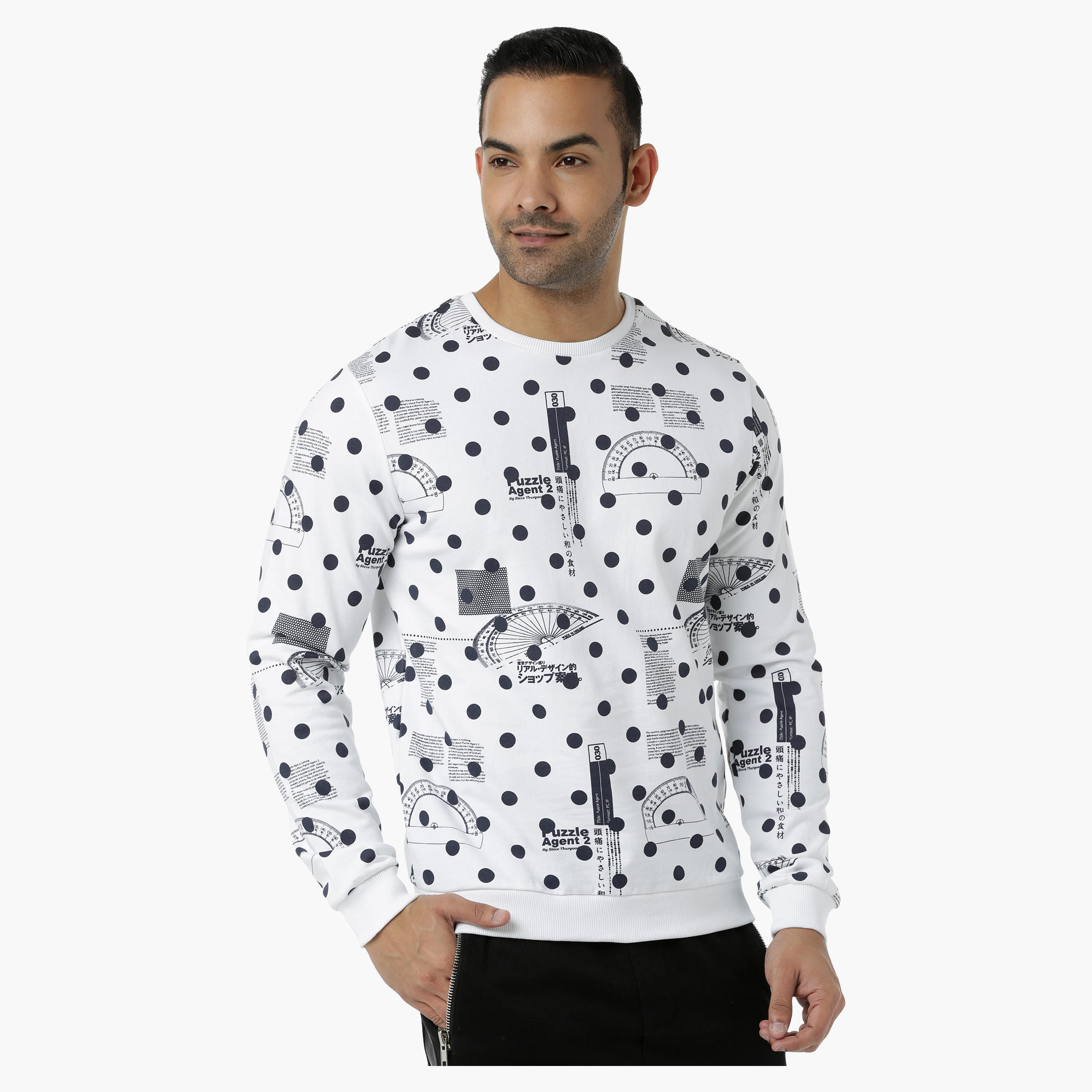 Printed Crew Neck Sweat Shirt with Long Sleeves-men-winterwear-hoodiesandsweatshirts-image-1