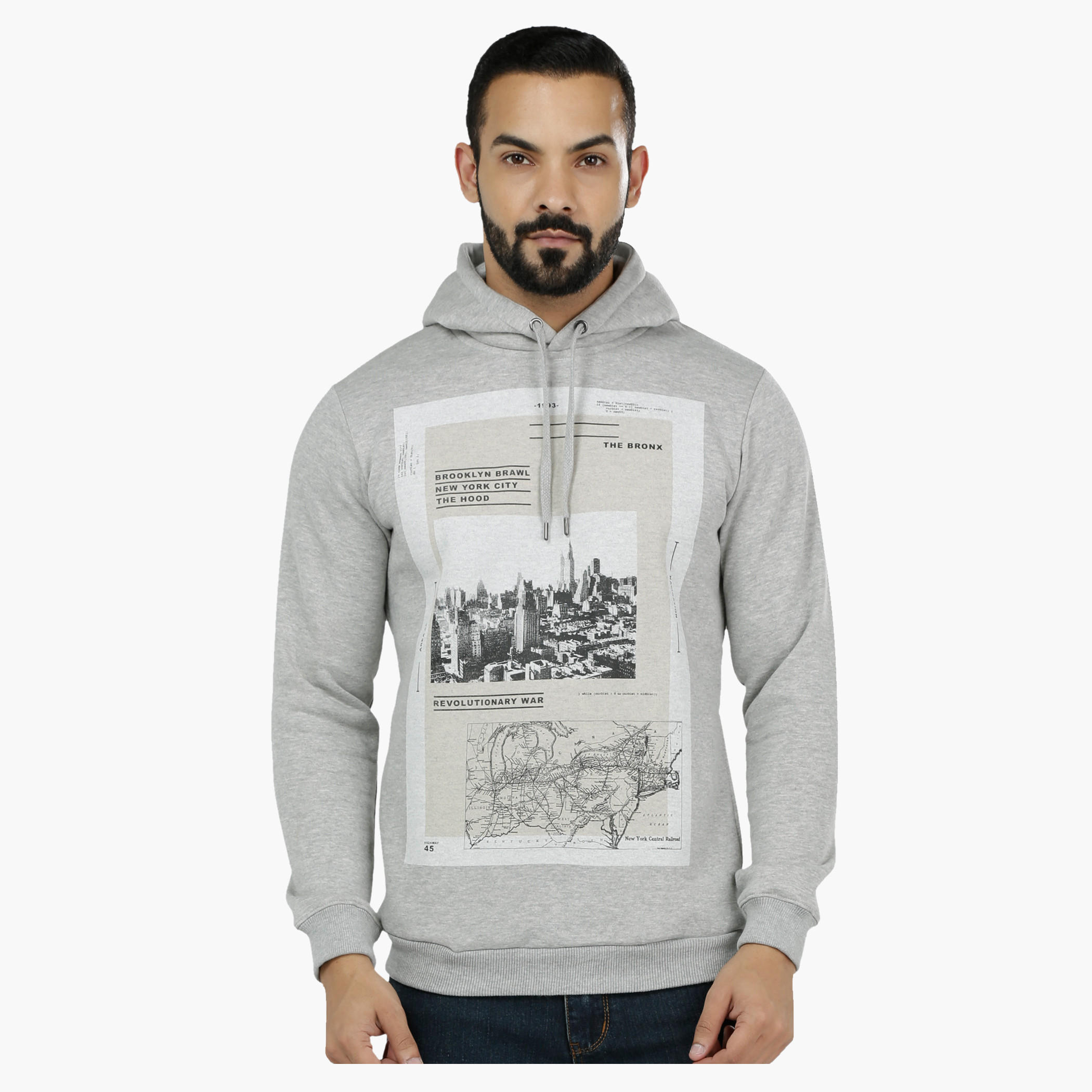 Printed Sweatshirt with Hoodie-men-winterwear-hoodiesandsweatshirts-image-1