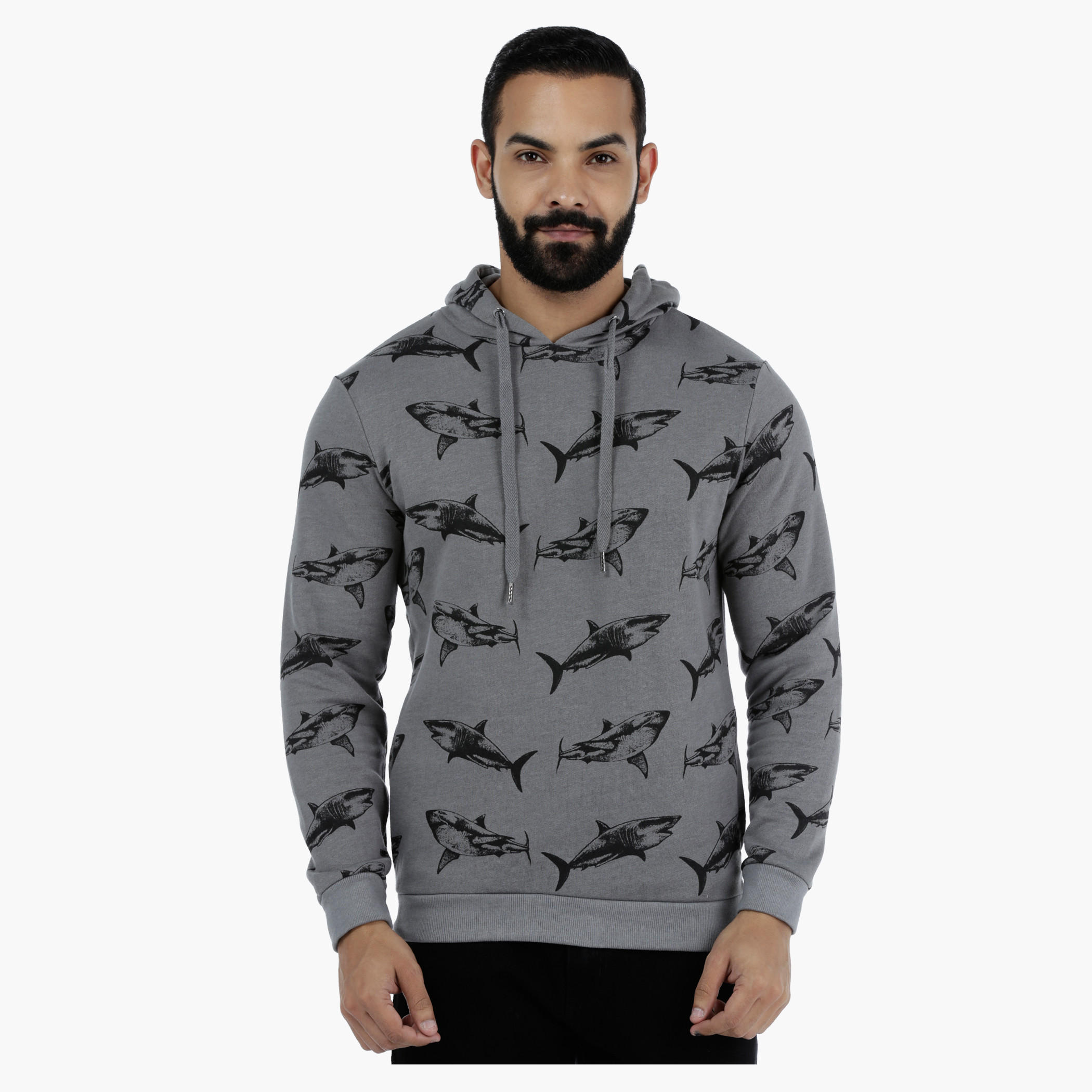 Printed Long Sleeves Sweatshirt with Hood-men-winterwear-hoodiesandsweatshirts-image-1
